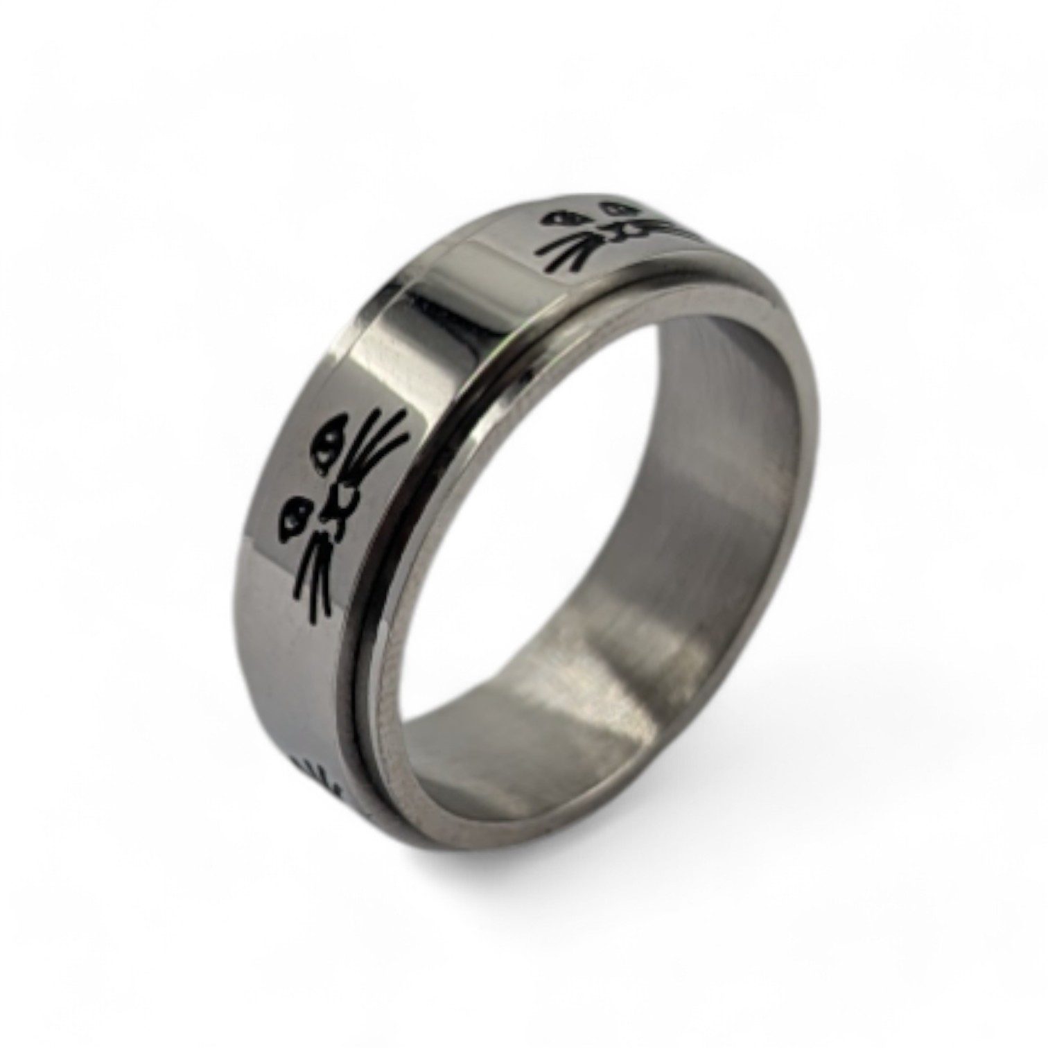 Eyecatcher Fingerring Süßer silberner Fidget Anti Stress Kätzchen Ring, Fid günstig online kaufen