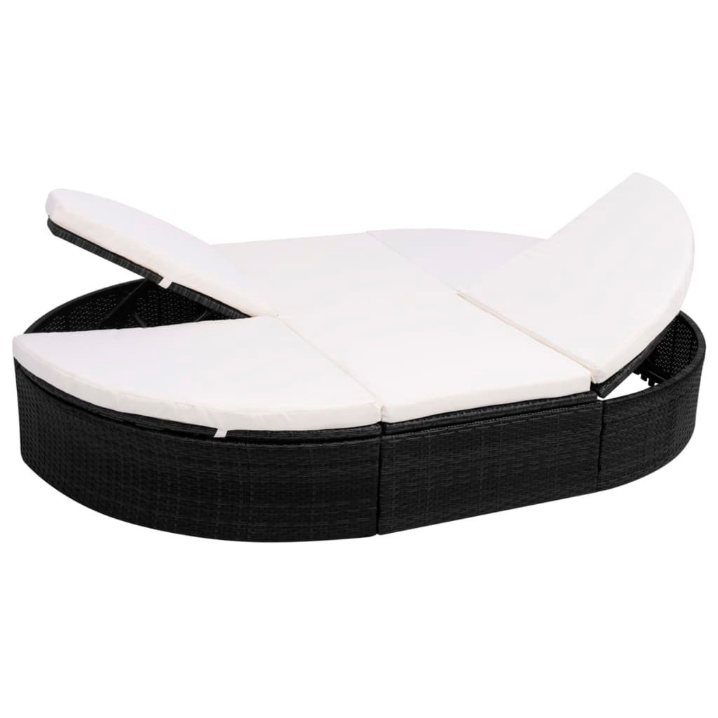 vidaXL Gartenliege Outdoor-Loungebett mit Kissen Poly günstig online kaufen