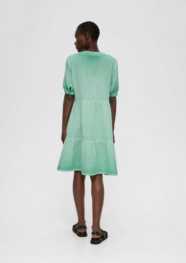 s.Oliver Minikleid Crinkle-Kleid mit Volants im Loose Fit Volants, Waschung