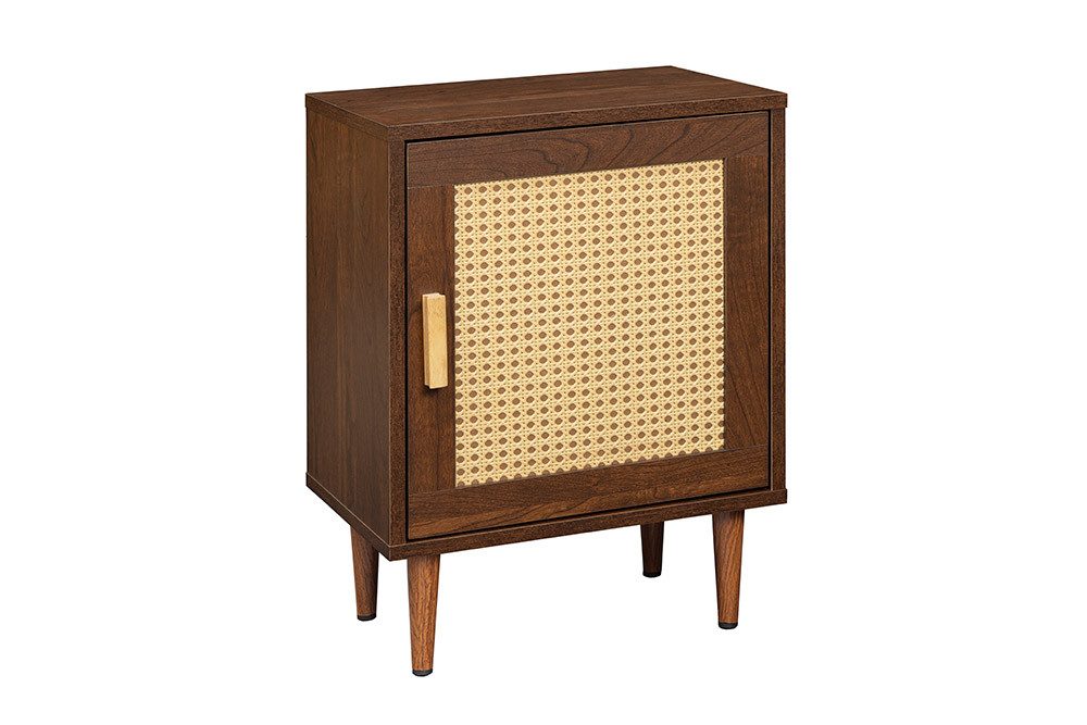 riess-ambiente Nachttisch VIENNA 60cm braun - Wiener Geflecht, mit Stauraum, Holzoptik, eckig (Einzelartikel, 1-St), Retro-Beistelltisch - ideal für Boho-Schlafzimmer und Wohnbereiche