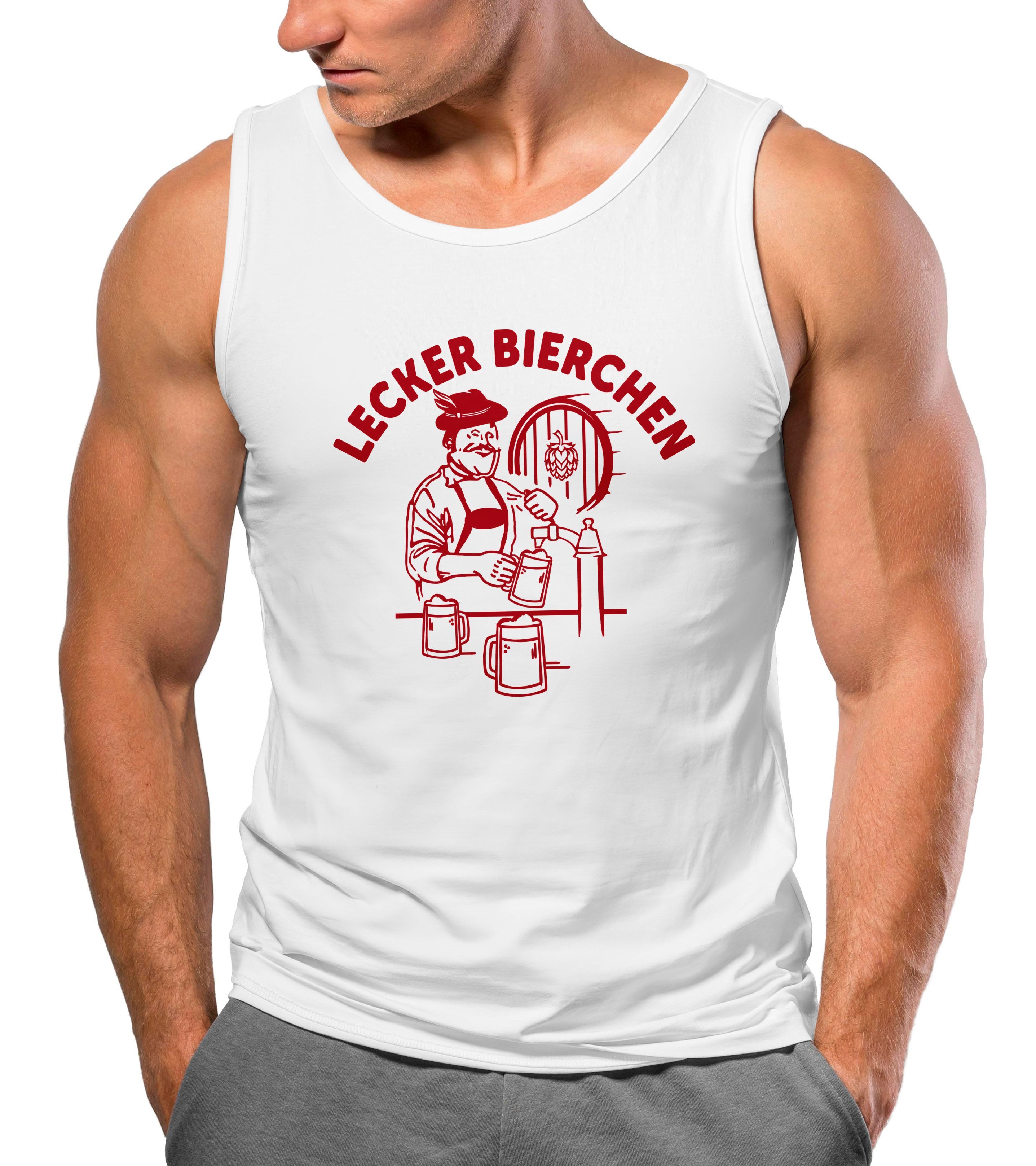 MoonWorks Tanktop Herren Tanktop Lecker Bierchen günstig online kaufen