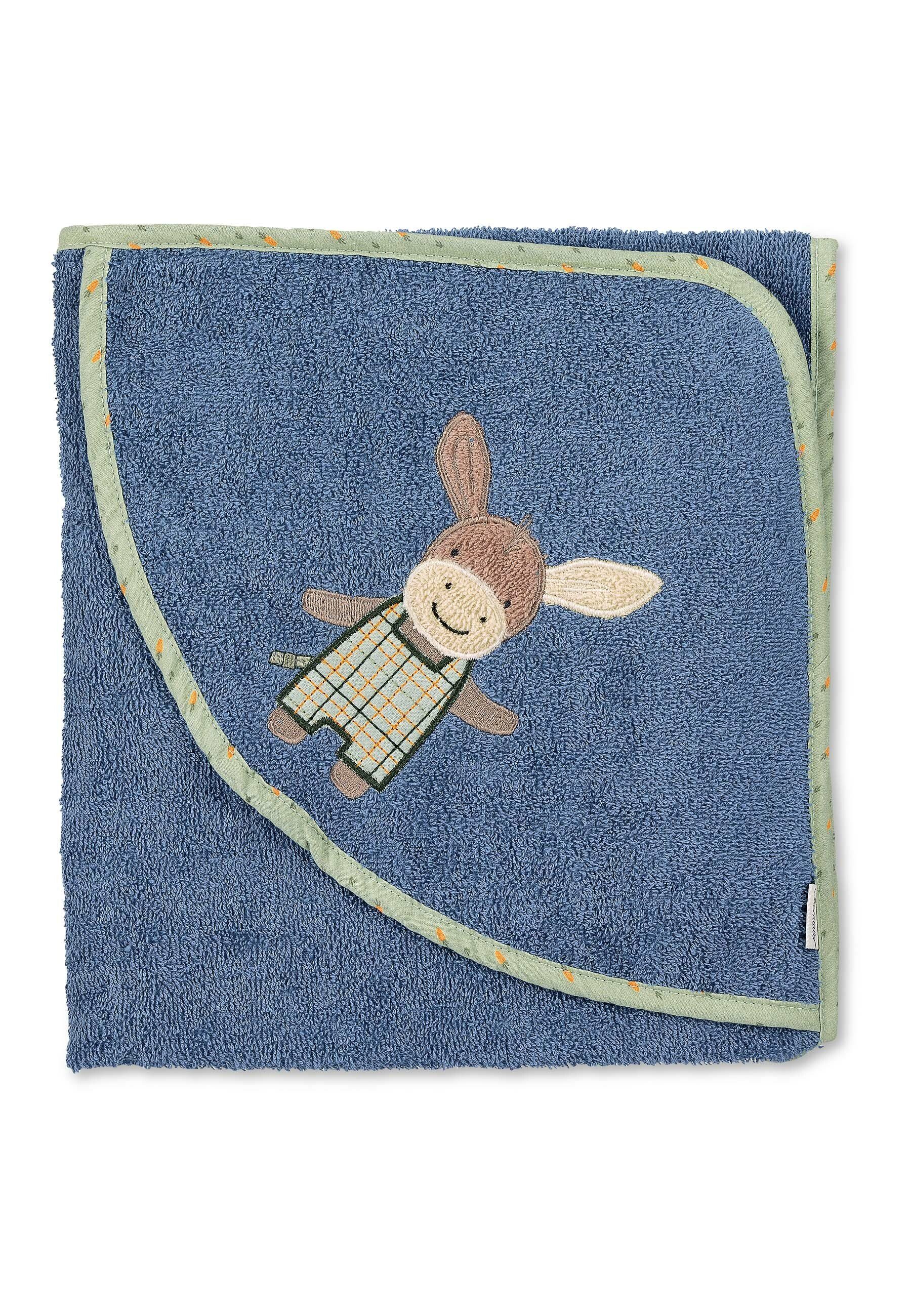 Sterntaler® Badetücher Kapuzenbadetuch 100x100 cm ESEL Emmilius, Frottee (1-St), Kapuzen-Badetuch aus Frottee mit Esel Emmilius Stickmotiv, 100x100 cm