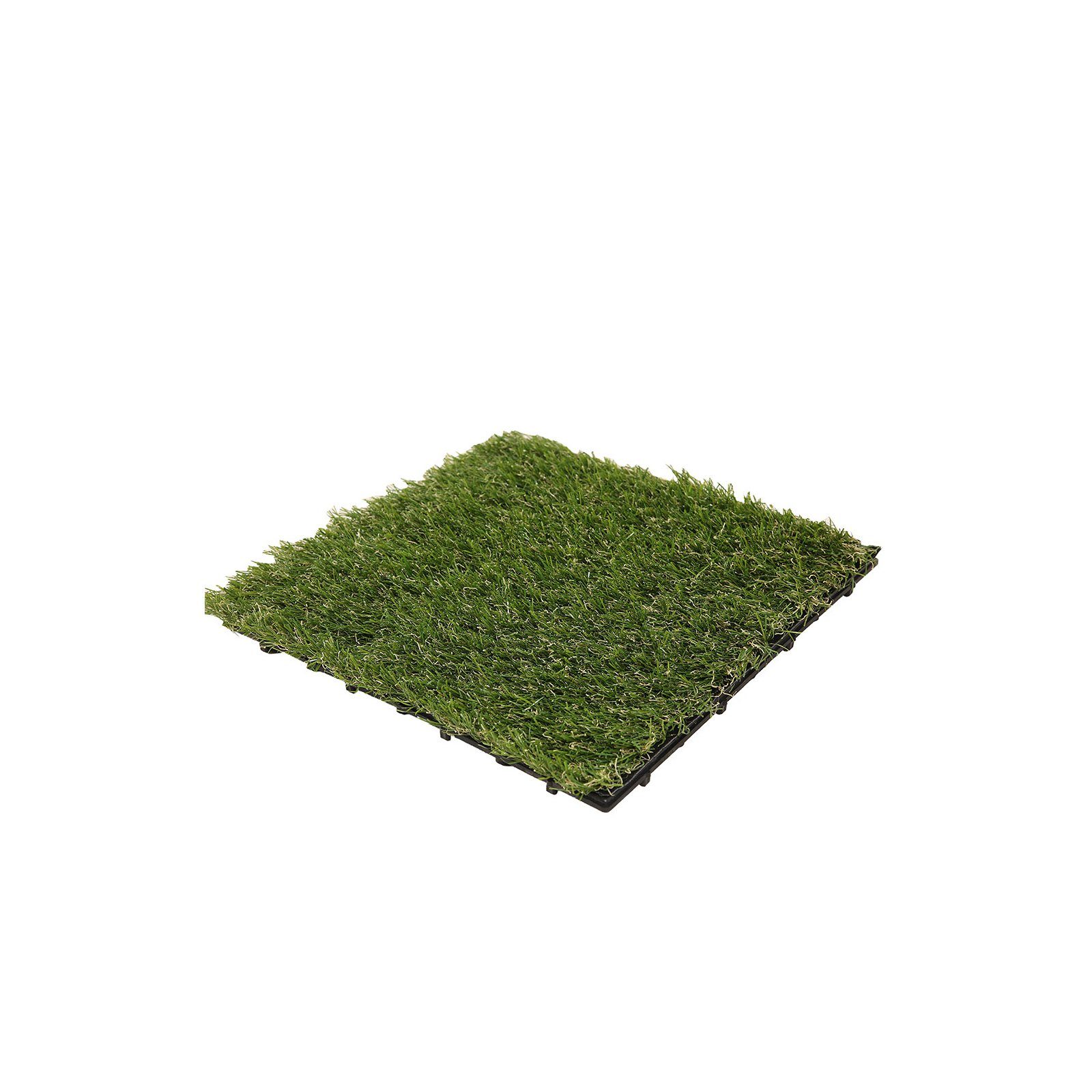 HOME DELUXE Kunststoff-Fliesen KUNSTRASEN FLIESE JUBIN, Terrassenfliese Klickfliese Balkonplatten