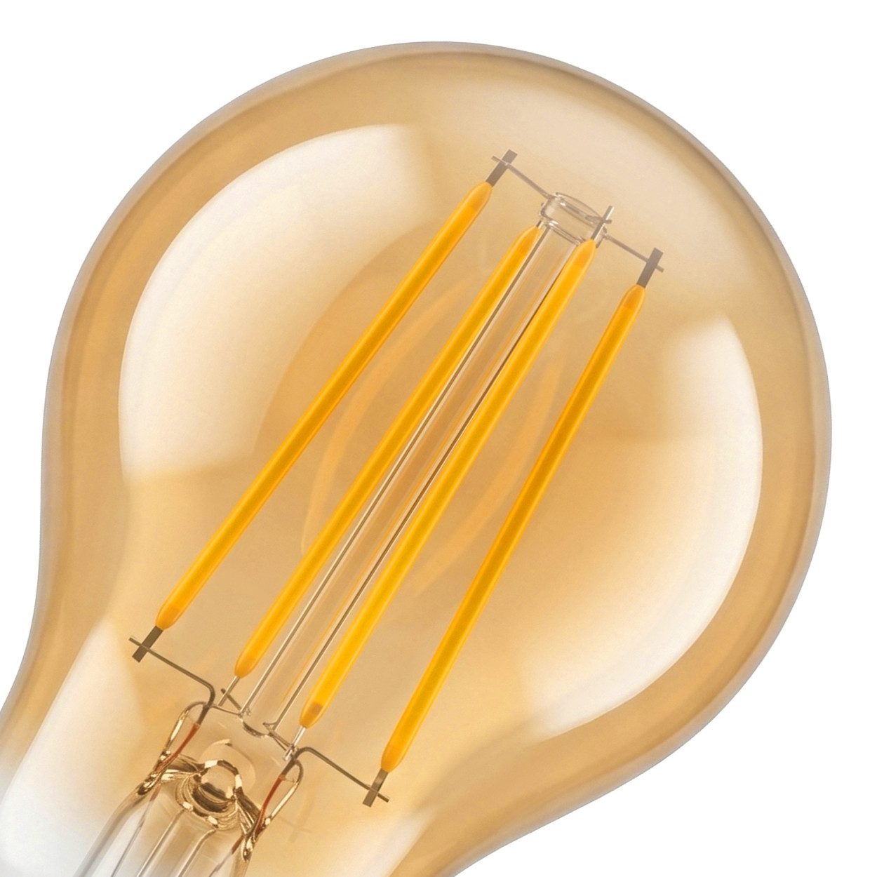 hofstein LED-Leuchtmittel 4er Set Glühbirne Extra Warmweiß dimmbar 7 Watt, E27, 2200 Kelvin, 630 Lumen, Klassisch, Filament, Amber – Bild 5 von 5