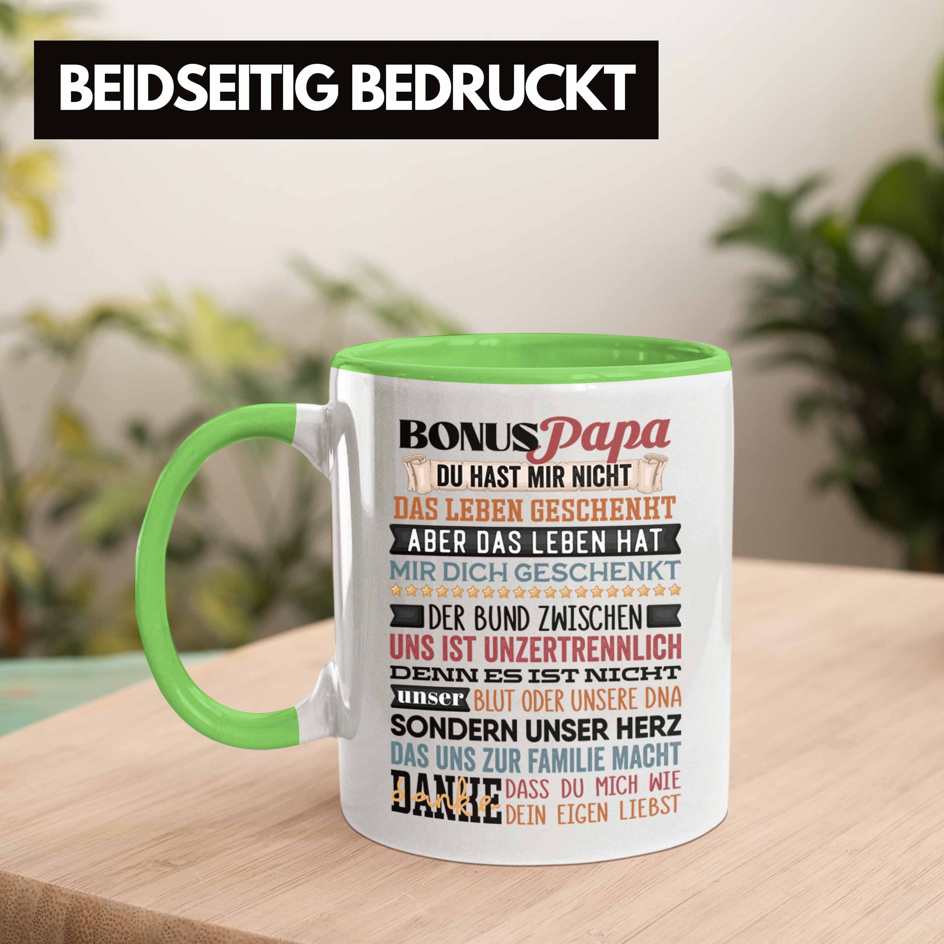 Bonus Geschenkidee Grün Tasse Trendation Geschenk Vatert Stiefpapa Papa Tasse für Stiefvater