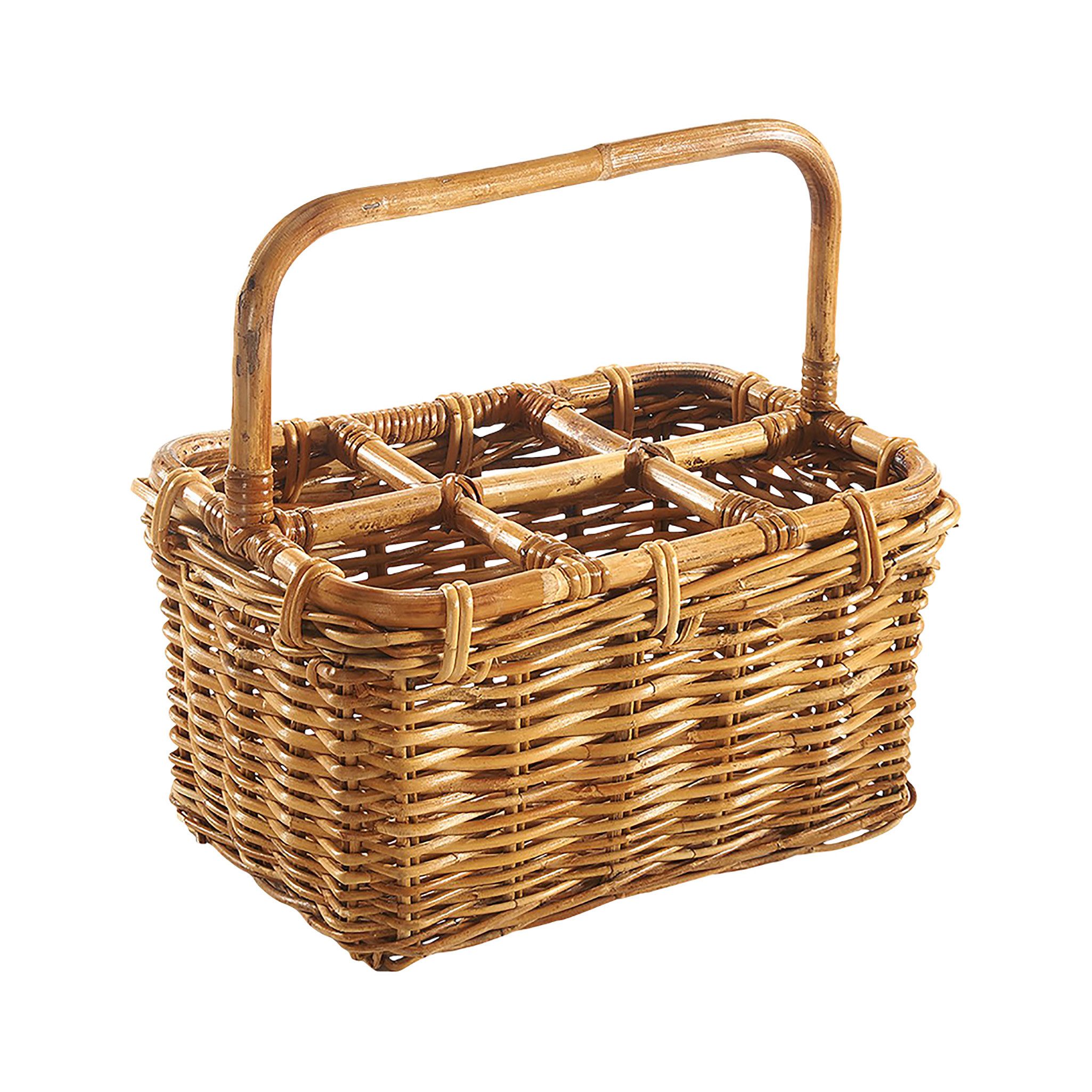 Kobolo Flaschenkorb Flaschenträger für 6 Flaschen aus Rattan lacak, 20 l günstig online kaufen