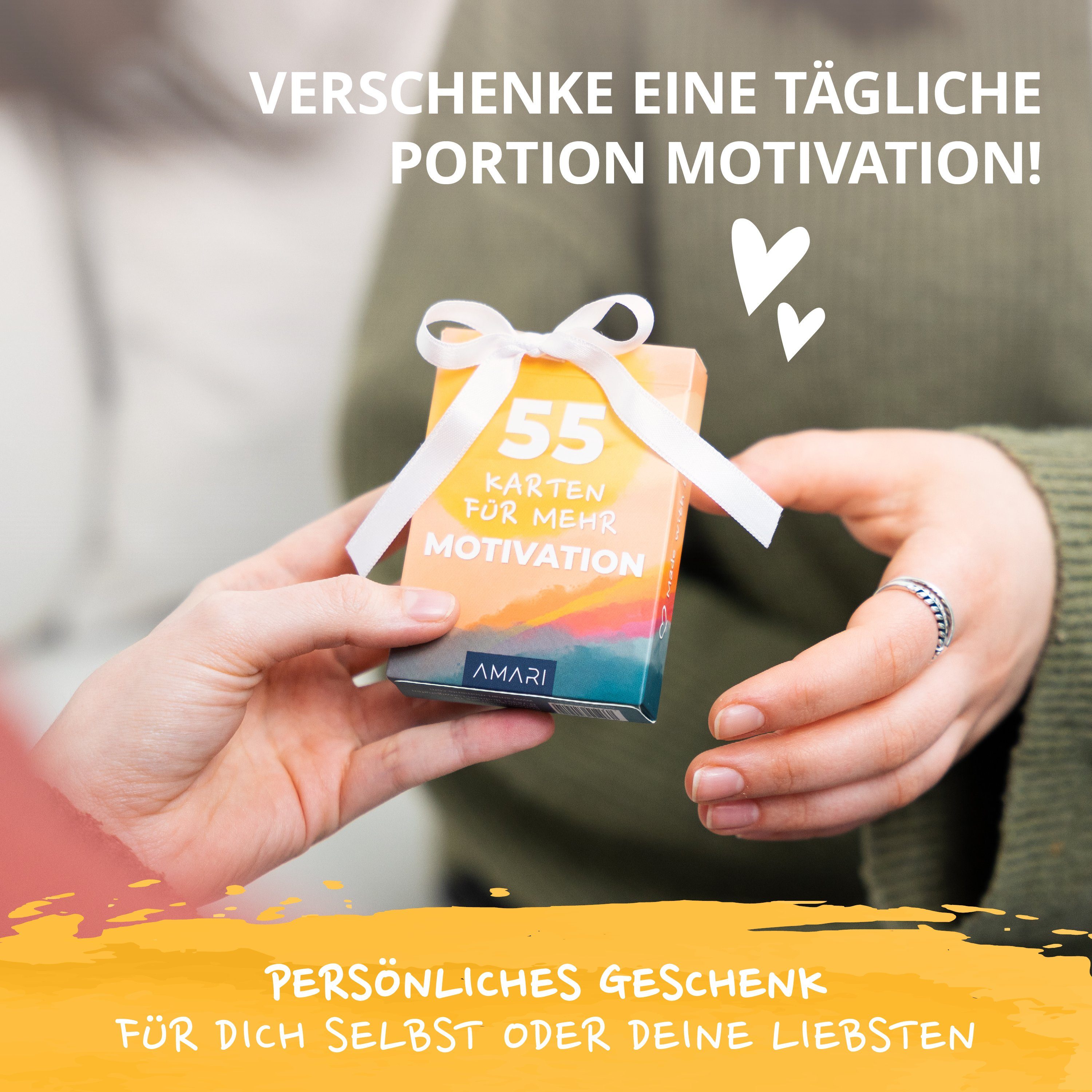 Amari Grußkarten AMARI ® mit 55 Achtsamkeitskarten Sprüchen Motivationskarten 