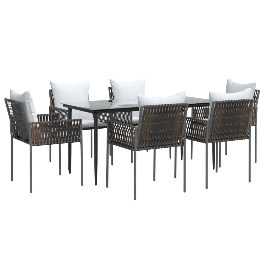 vidaXL Garten-Essgruppe 7-tlg. Garten-Essgruppe mit Kissen günstig online kaufen