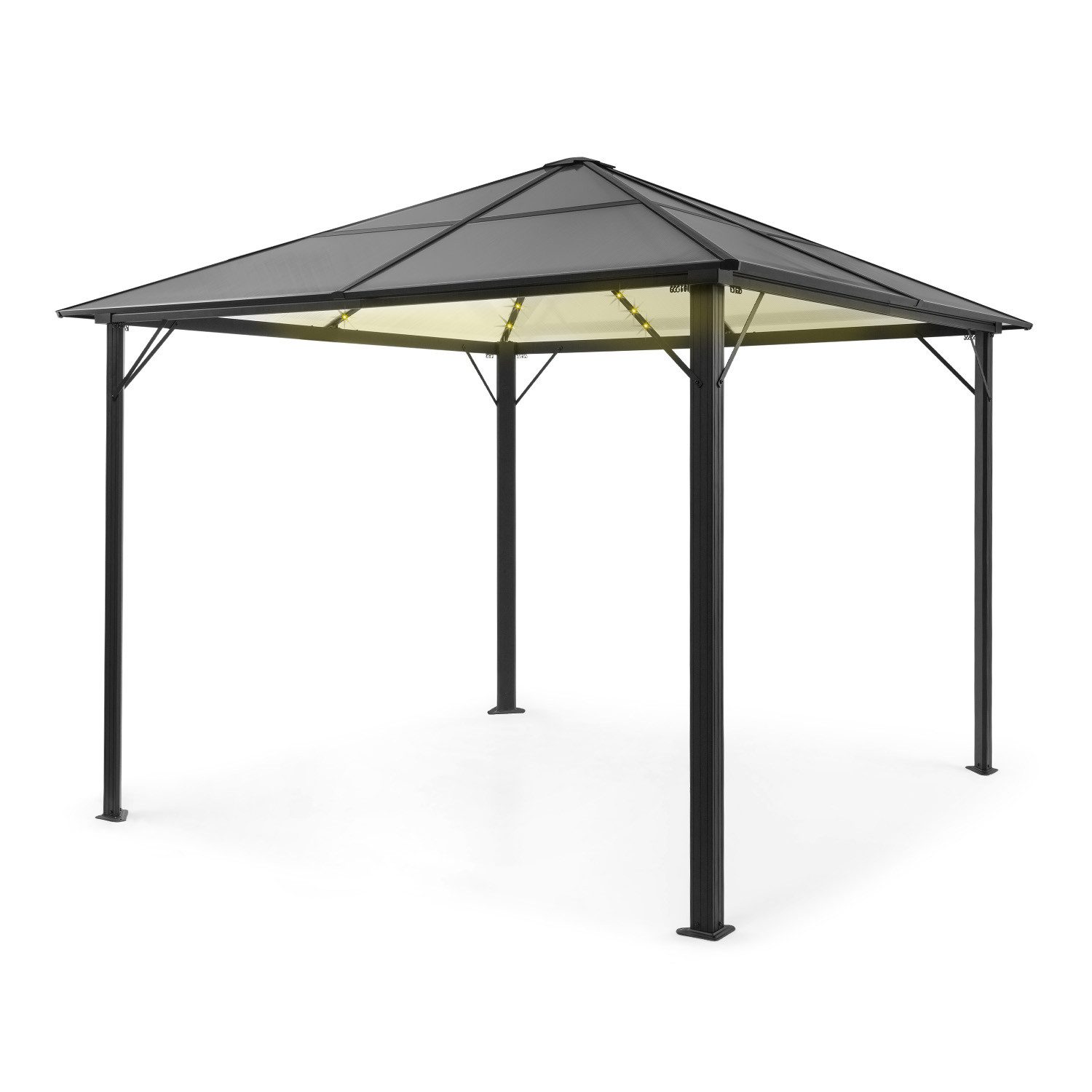 blumfeldt Pavillon Pantheon_Solid_Sky_Ambient_Solar, (Packung, Set), Pergola Terrassenüberdachung Grillpavillon Gartenpavillon Sonnenschutz