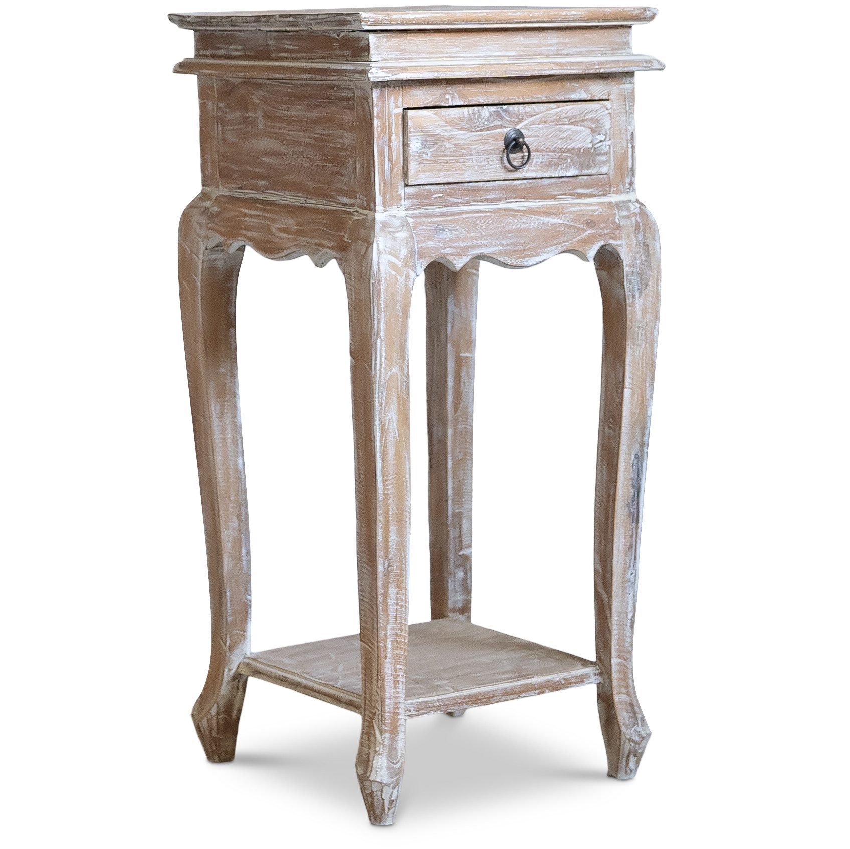 livasia Nachttisch livasia Bali Nachttisch mit Schublade, Teakholz 35x36x76cm