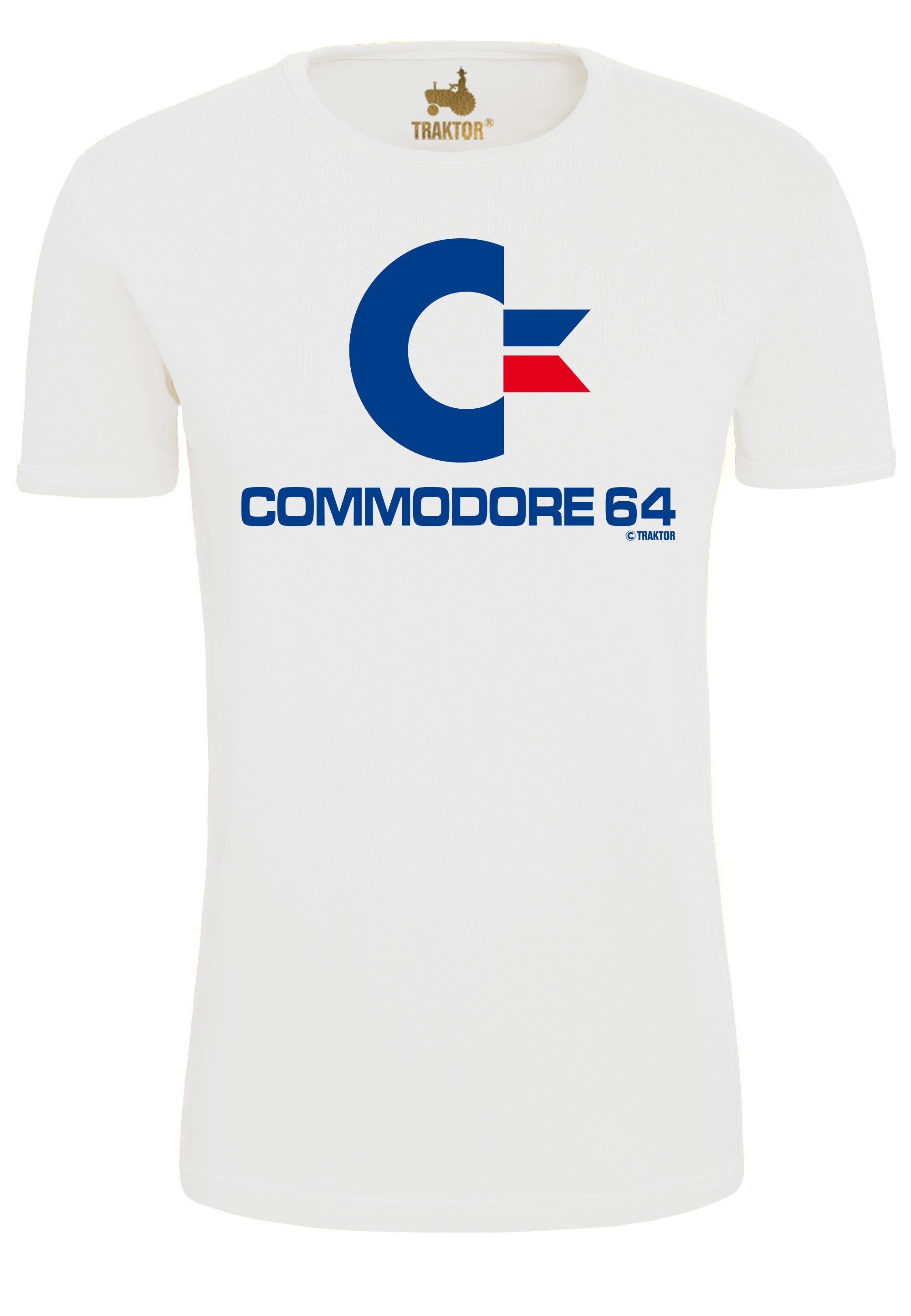 LOGOSHIRT T-Shirt Commodore mit Gaming Print weiß
