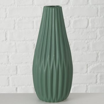 BOLTZE Dekovase 2er Set "Lenja" aus Keramik in grün/weiß, Vase Blumenvase (2 St)