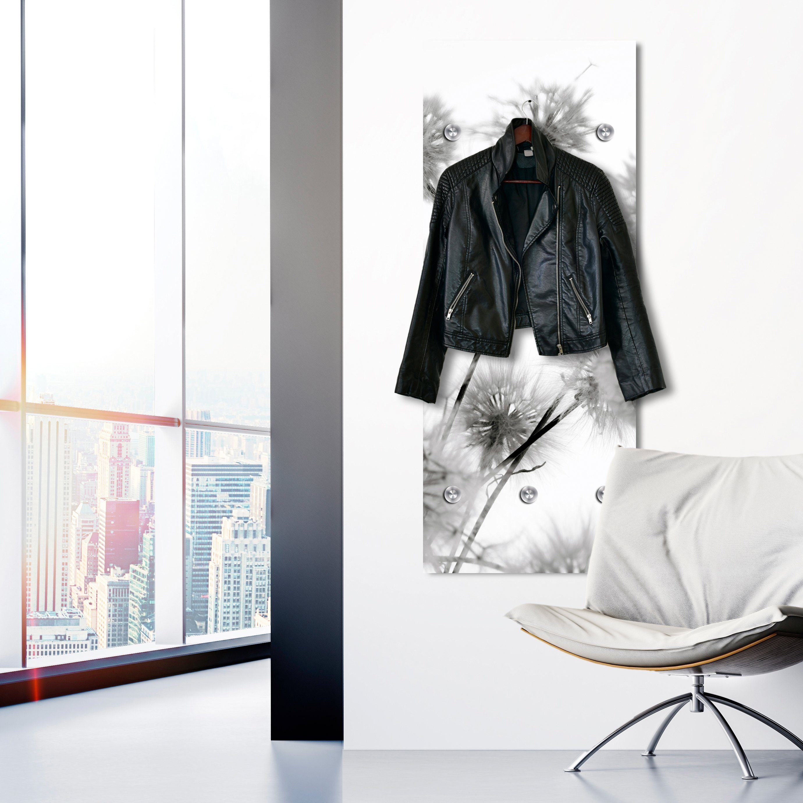 queence Garderobenleiste Blüte, mit 6 Haken, 50 x 120 cm