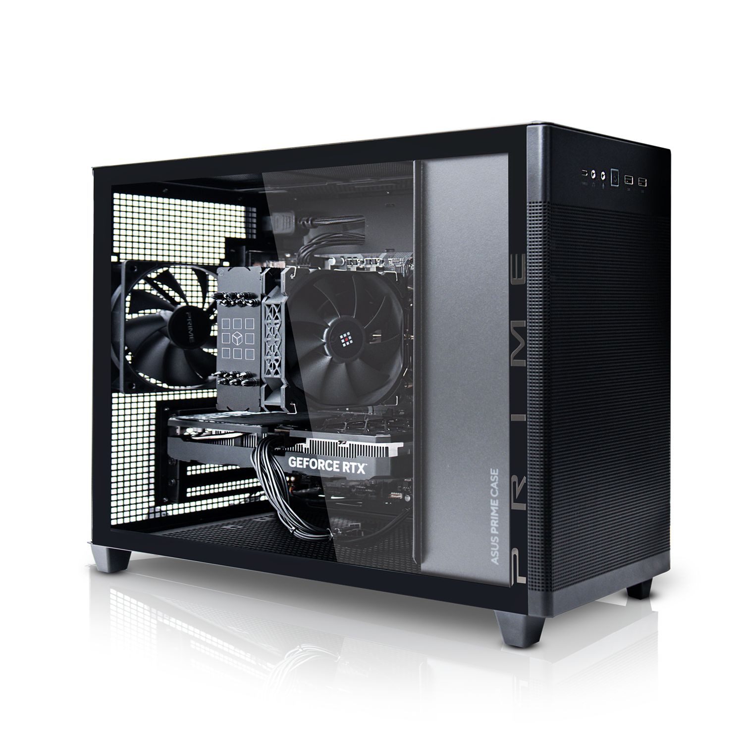 SYSTEMTREFF Mini-PC (AMD Ryzen 7 5700X, Nvidia GeForce RTX 5060, 32 GB RAM, 1000 GB SSD, Luftkühlung)