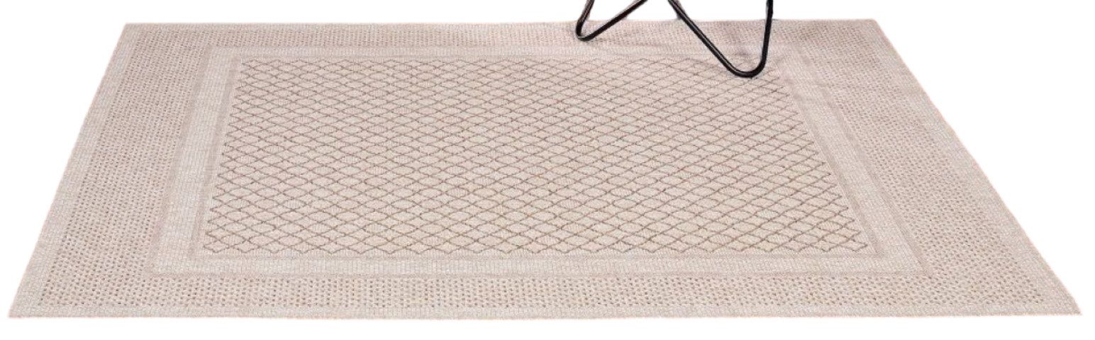Peyer Syntex Teppich Teppich modern Design, beige, Rechteckig, Höhe: 5 mm, Flachgewebe pflegeleicht Indoor Outdoor Flur Balkon Diele Küche