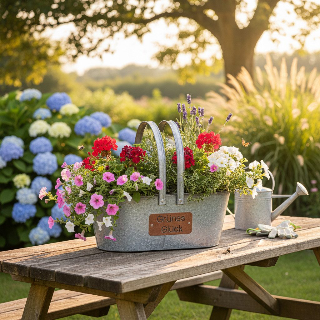 Viana Übertopf Pflanzkorb Glück aus Metall für Kräuter und Blumenarrangements