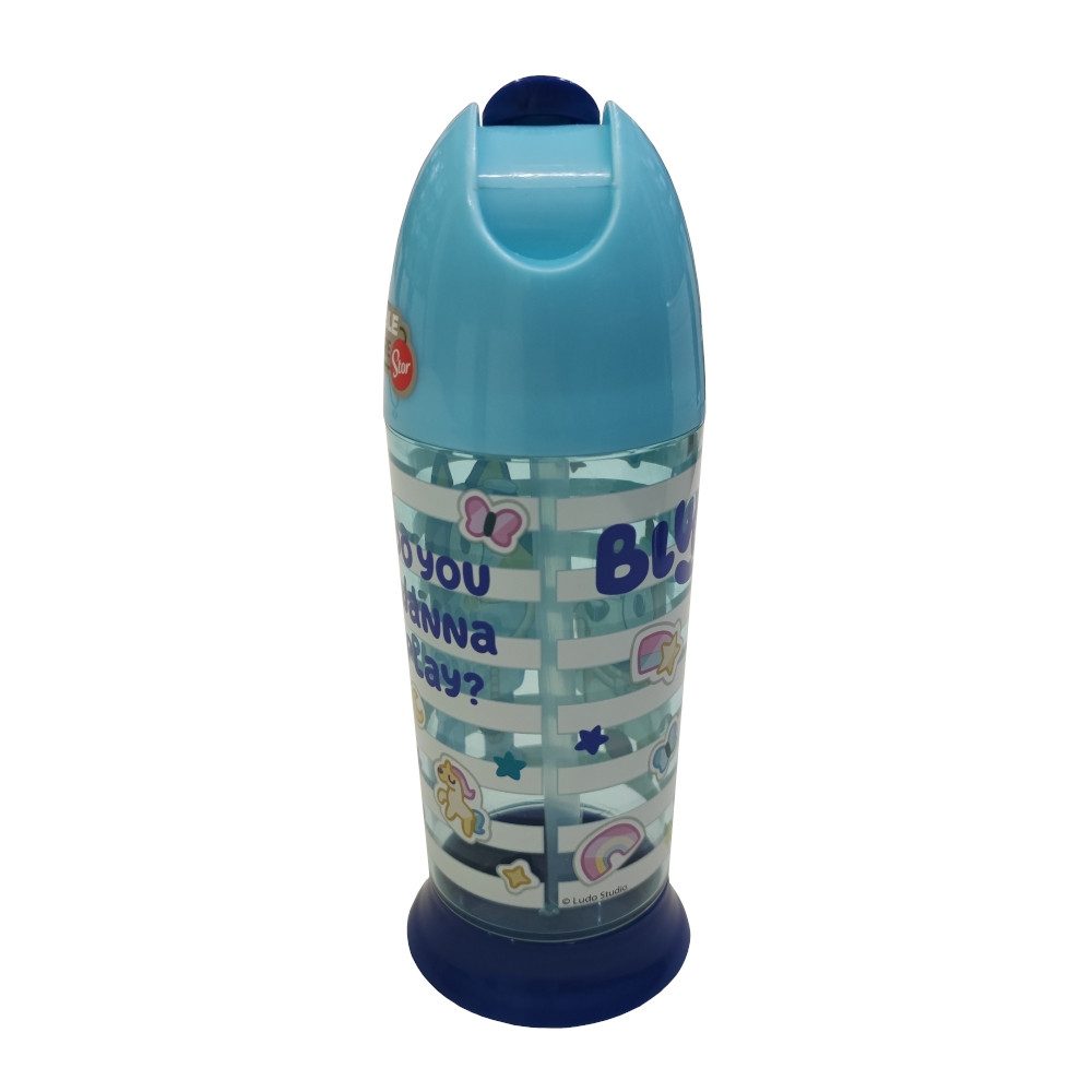 Bluey Trinkflasche Bluey und Bingo Kinder Halm Flasche Wasserflasche 280 ml