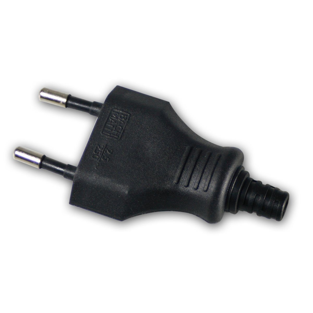 M&S Reptilien Euroflachstecker Flachstecker 2adrig, 230 Volt / 2.5 A mit Schraubanschluss