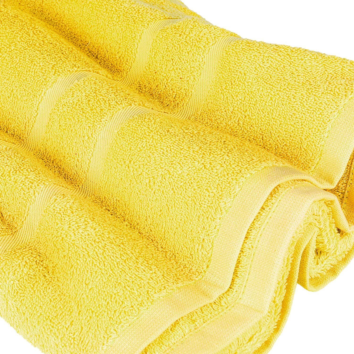 StickandShine Handtücher Saunatücher GSM 500 Handtuch 100% Baumwolle zur Gelb in Wahl Duschtücher Badetücher Gästehandtücher