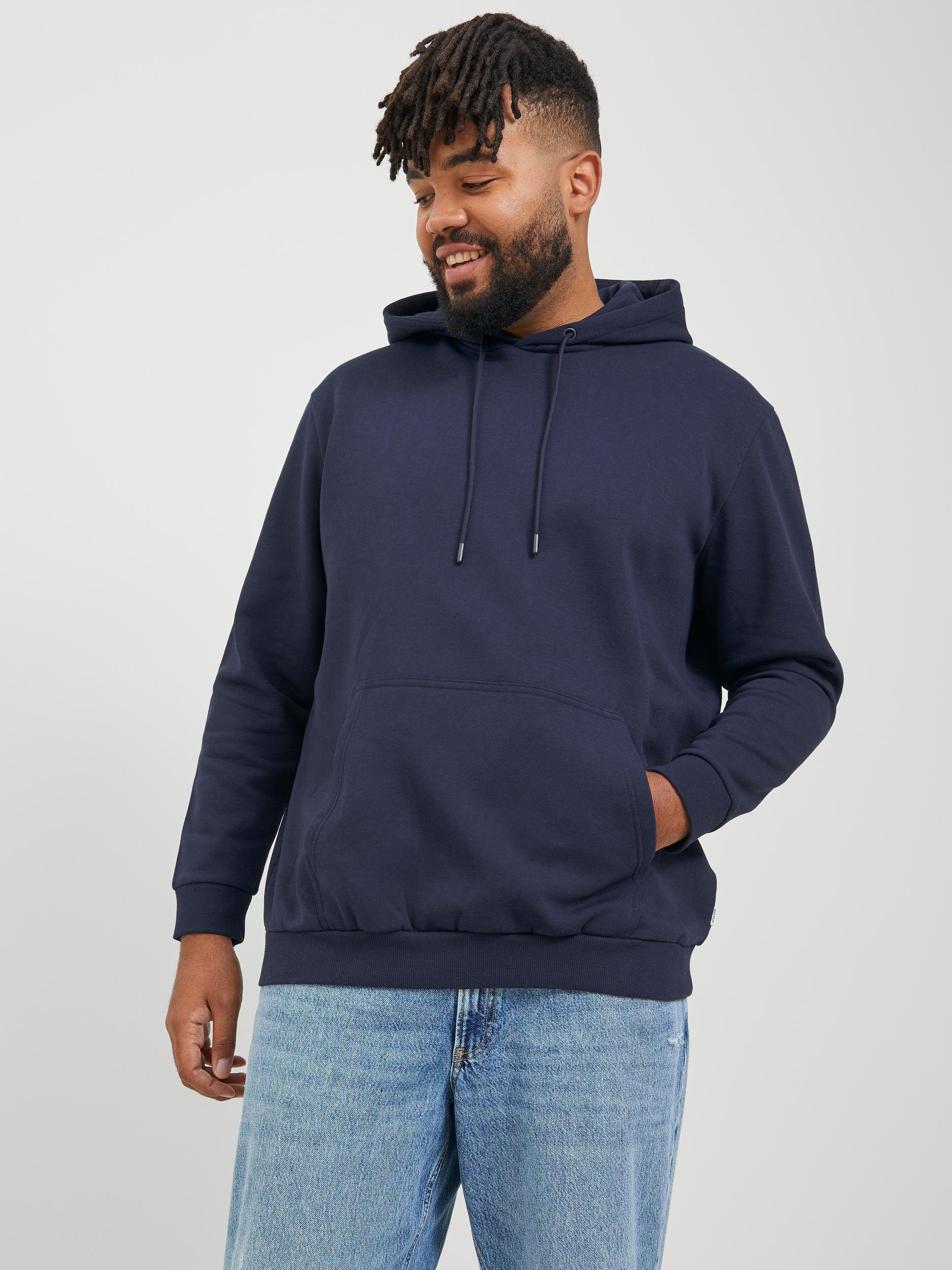 Jack & Jones PlusSize Kapuzensweatshirt JJEBRADLEY SWEAT HOOD NOOS PLS Navy Blazer