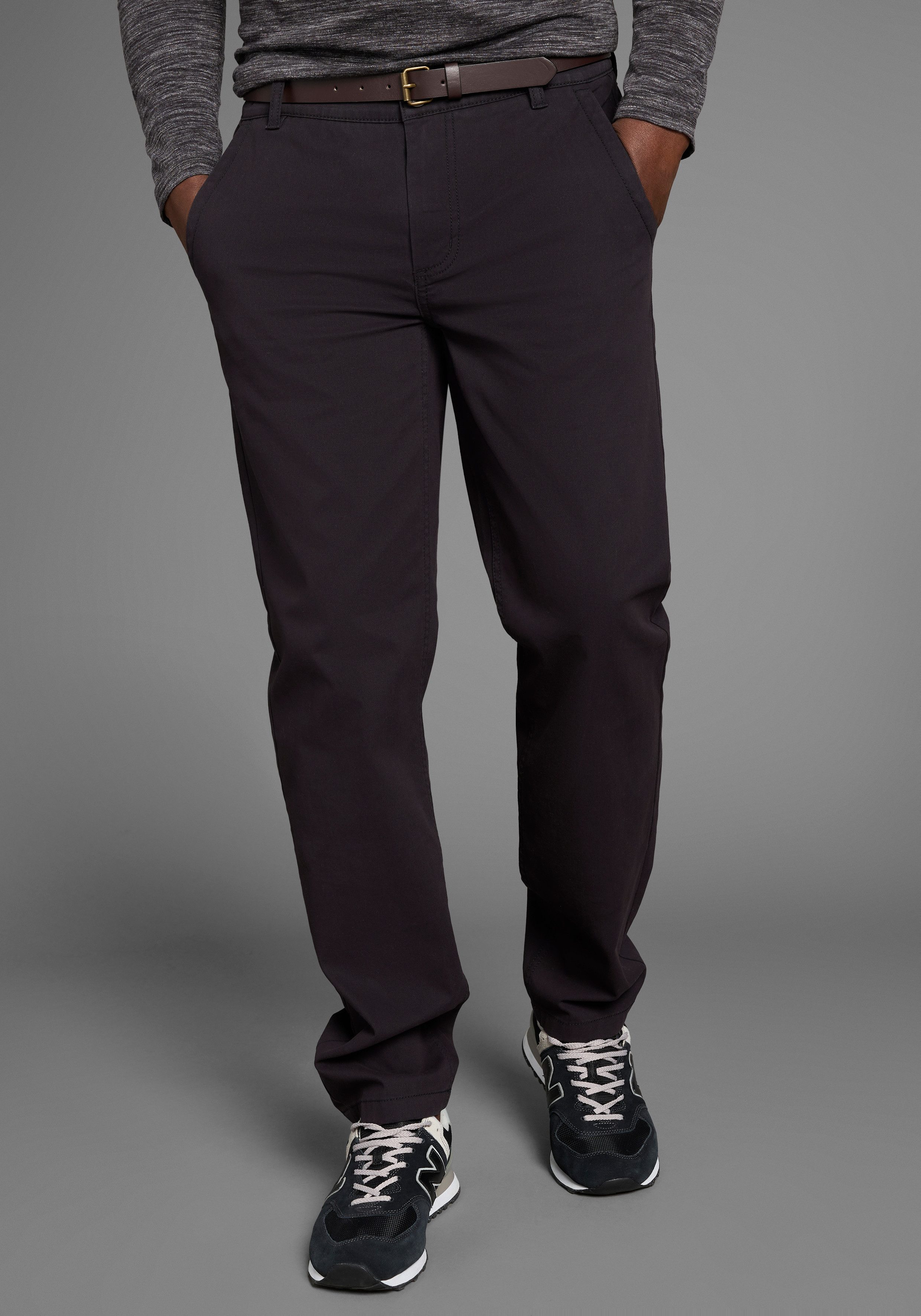 Bruno Banani Chinohose (Set, mit abnehmbarem Gürtel)