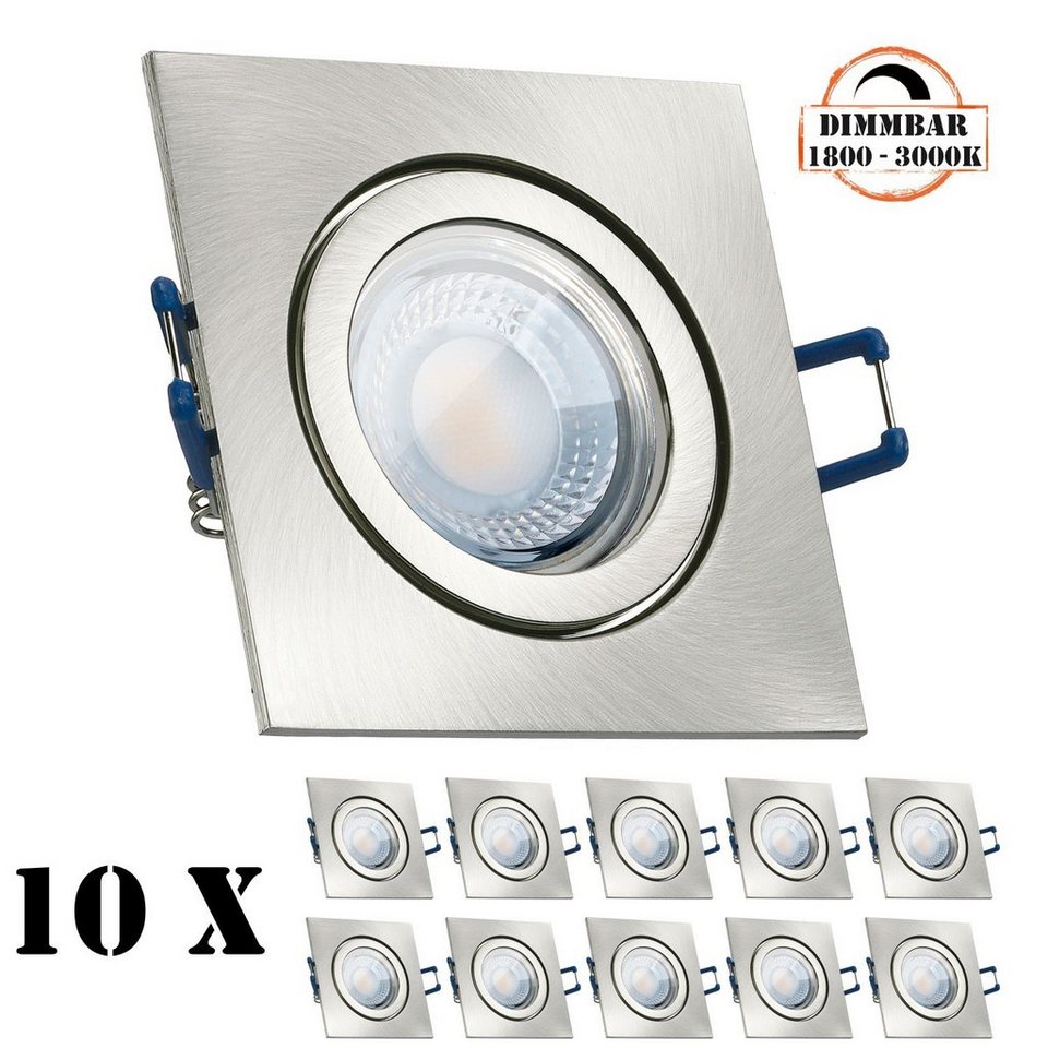 EXTRA flach DIMMBAR LED Deckenleuchte Einbaulampe Einbaustrahler Set viereckig