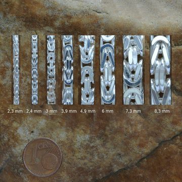 HOPLO Königskette Silberkette Königskette Довжина 19cm - Breite 2,3mm - 925 Silber, Made in Germany