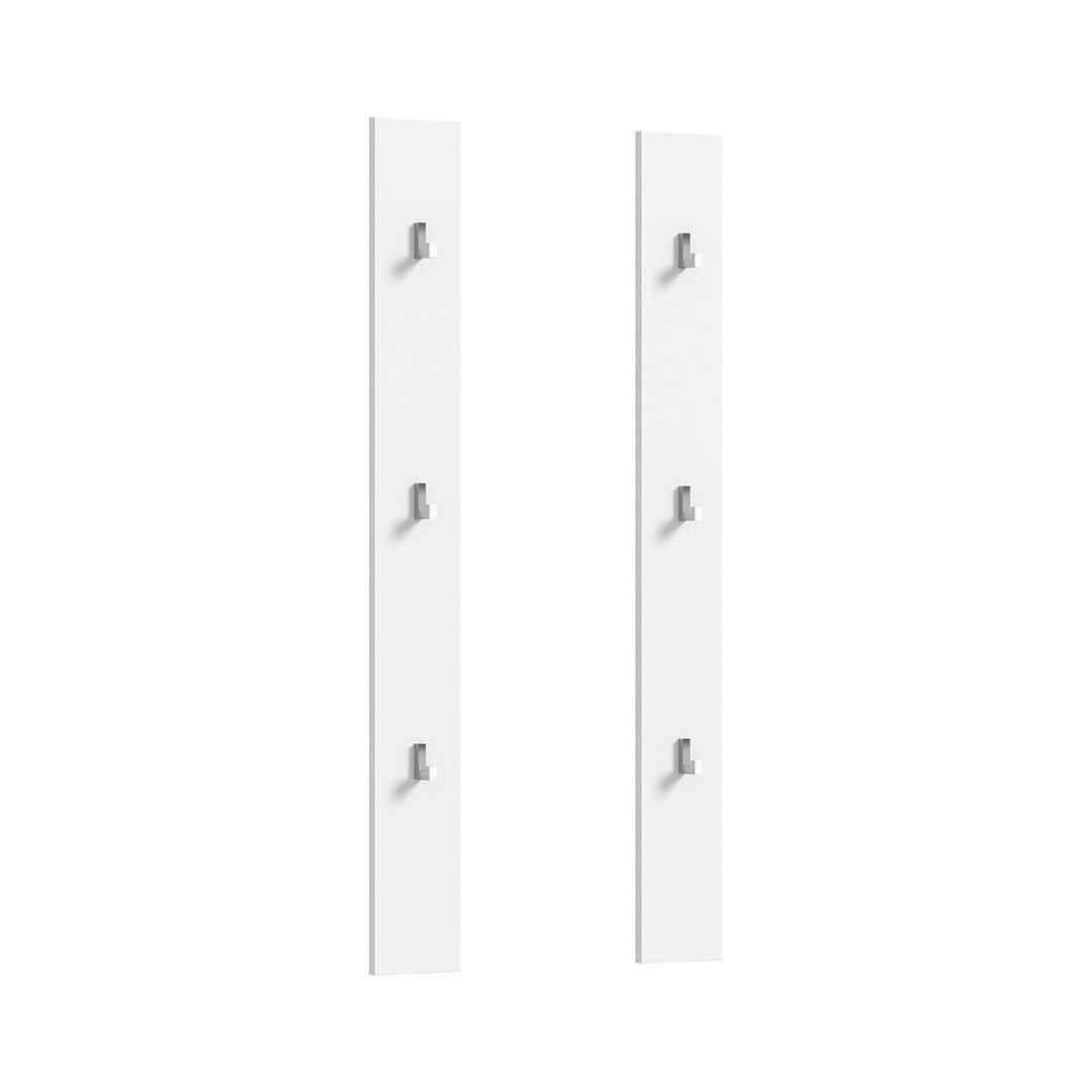 ebuy24 Garderobenhalter ProjektX Wandgarderobe Set mit 2 6 Haken weiß Hoch