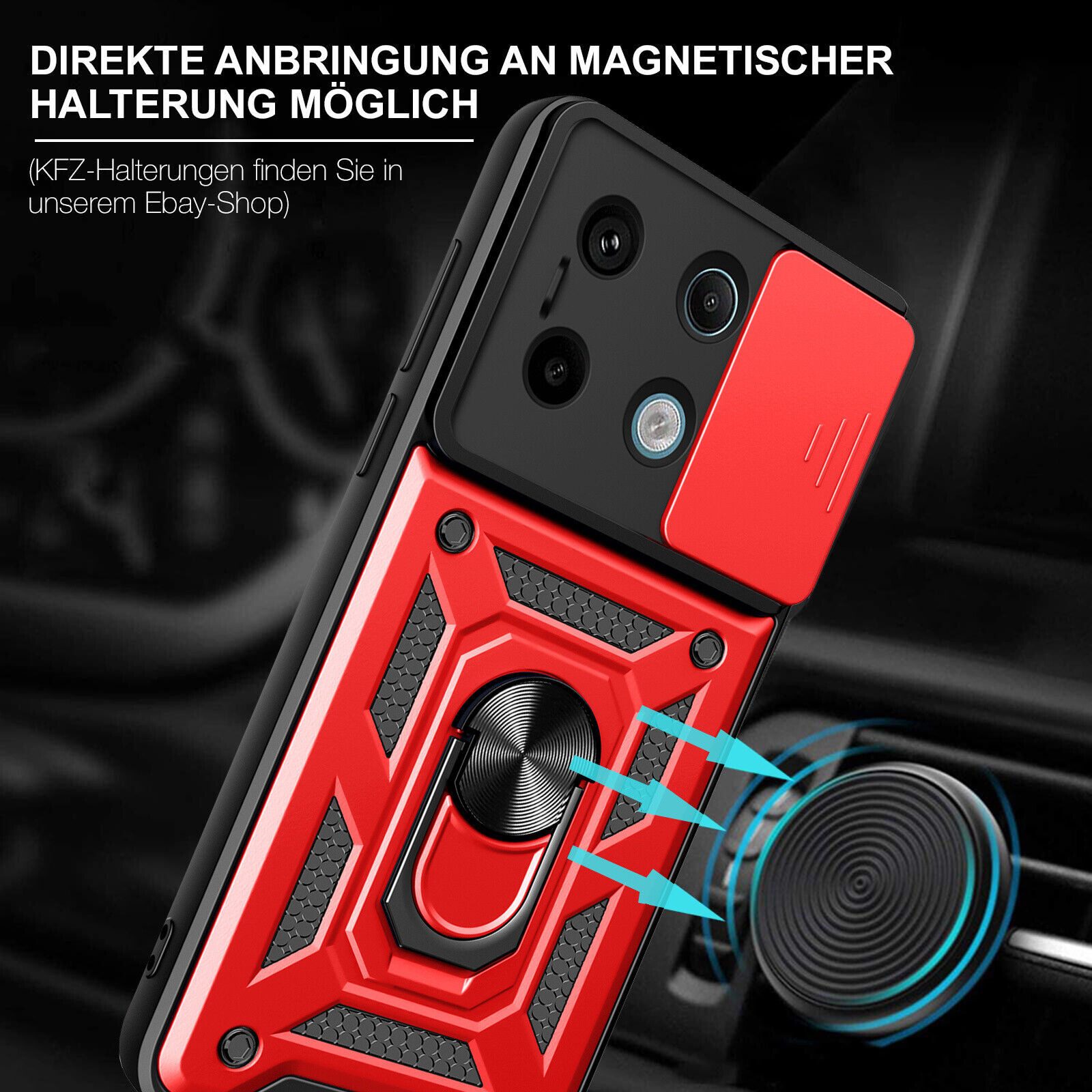 betterfon Handyhülle Panzerhülle für Xiaomi Redmi Note 13 Pro 5G mit Kameraschutz, Outdoorhülle mit Smartstand und Silikonkern