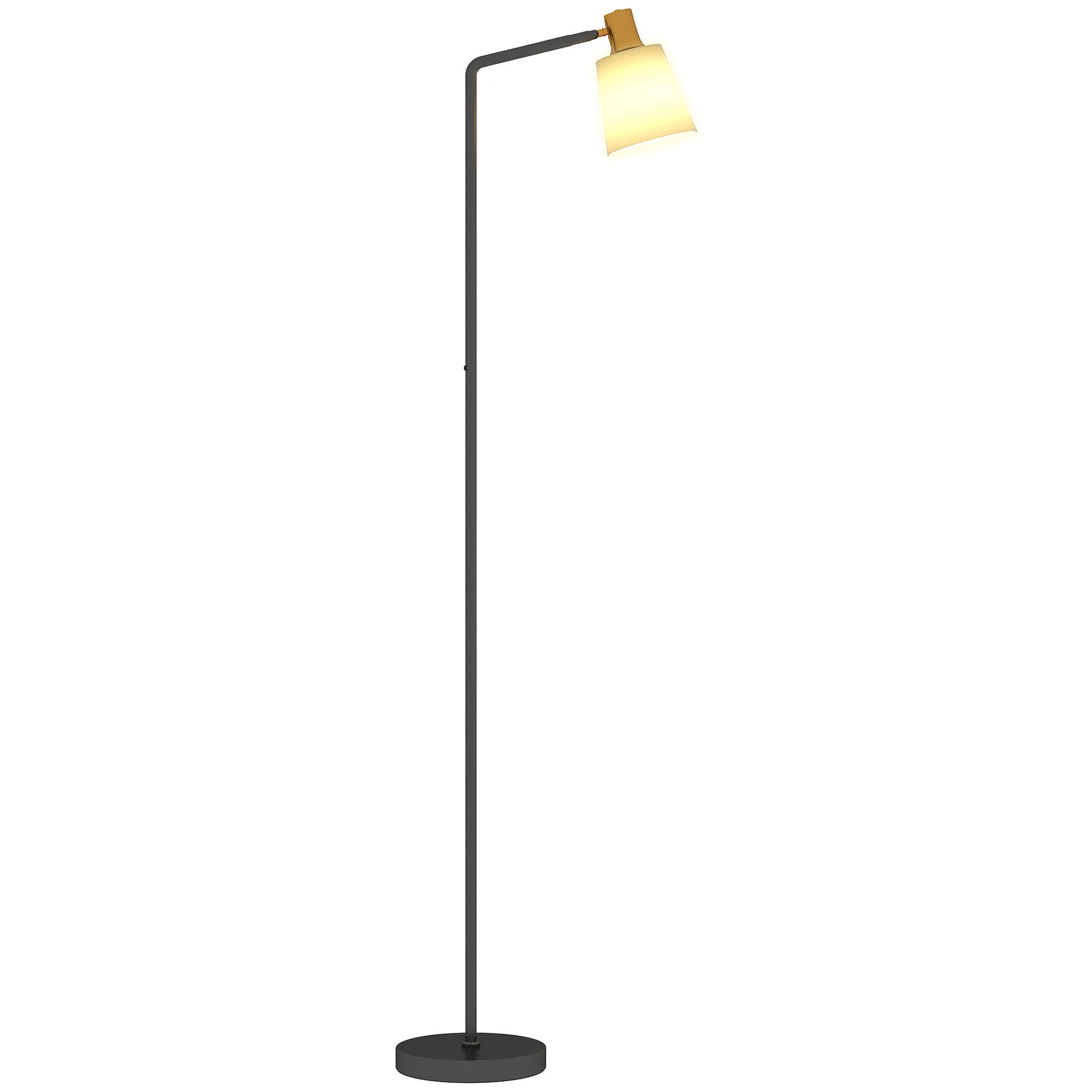 HOMCOM Stehlampe mit 350° drehbar Kopf, 3000K/4000K/6500K Farbtemperaturen, Mit 350° drehbarem Kopf, LED, Warmweiß, naturweiß, kaltweiß, für Wohnzimmer, Schlafzimmer, Schwarz