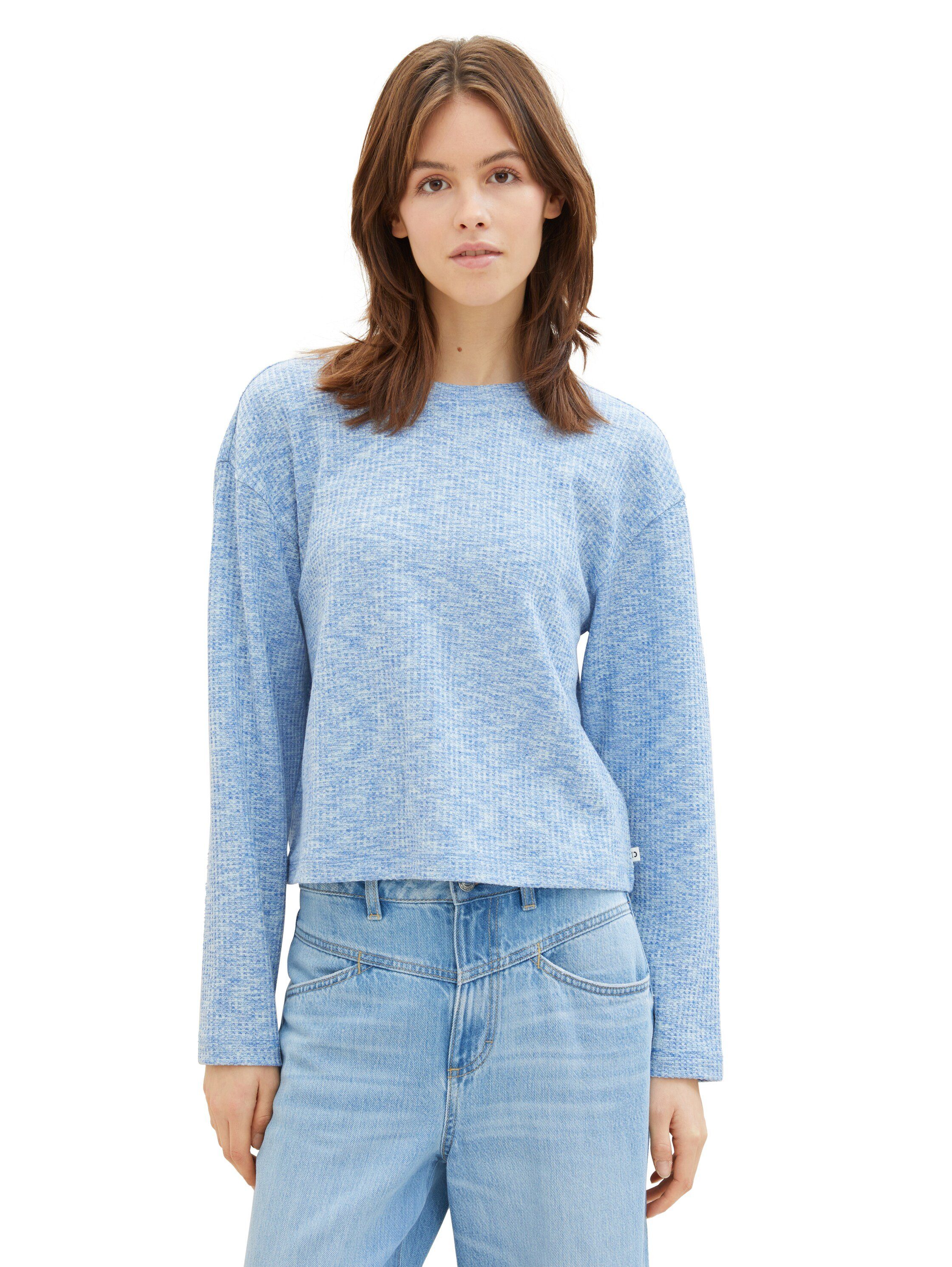 TOM TAILOR Denim Rundhalsshirt mit langen günstig online kaufen