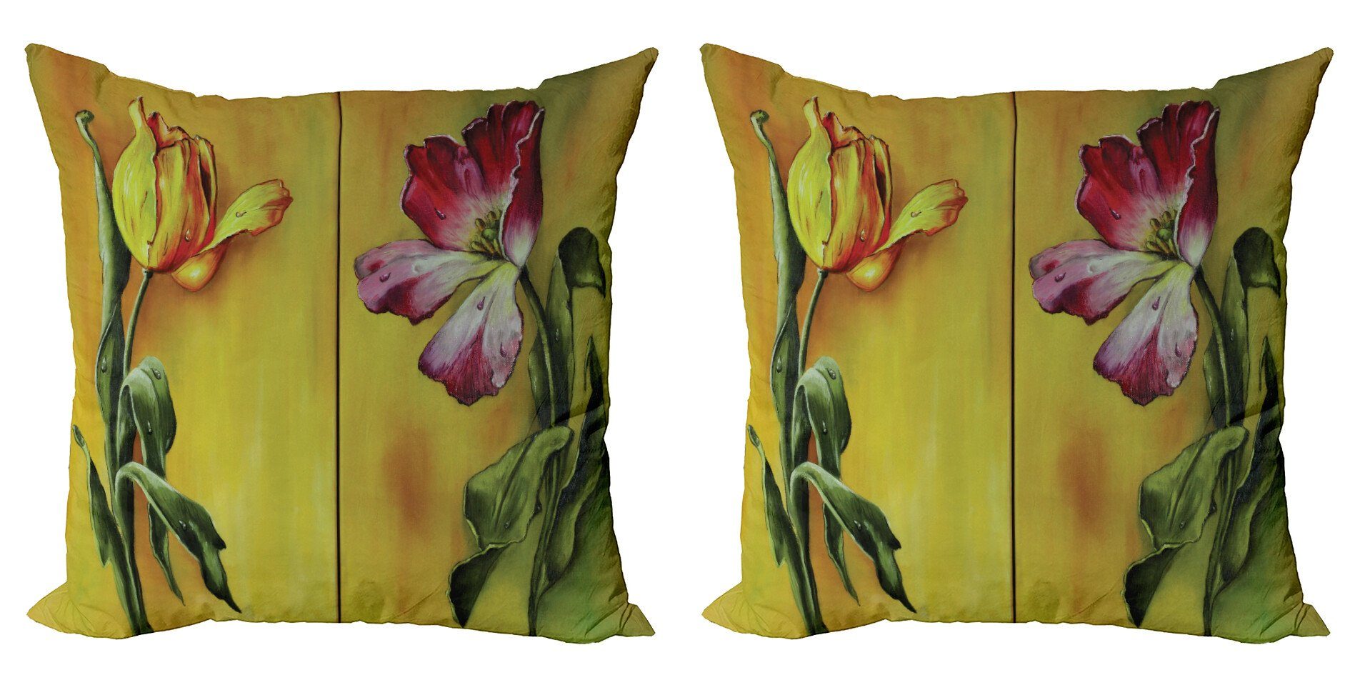 Kissenbezüge Modern Accent Doppelseitiger Digitaldruck, Abakuhaus (2 Stück), Romantisch Retro-Blumen-Malerei