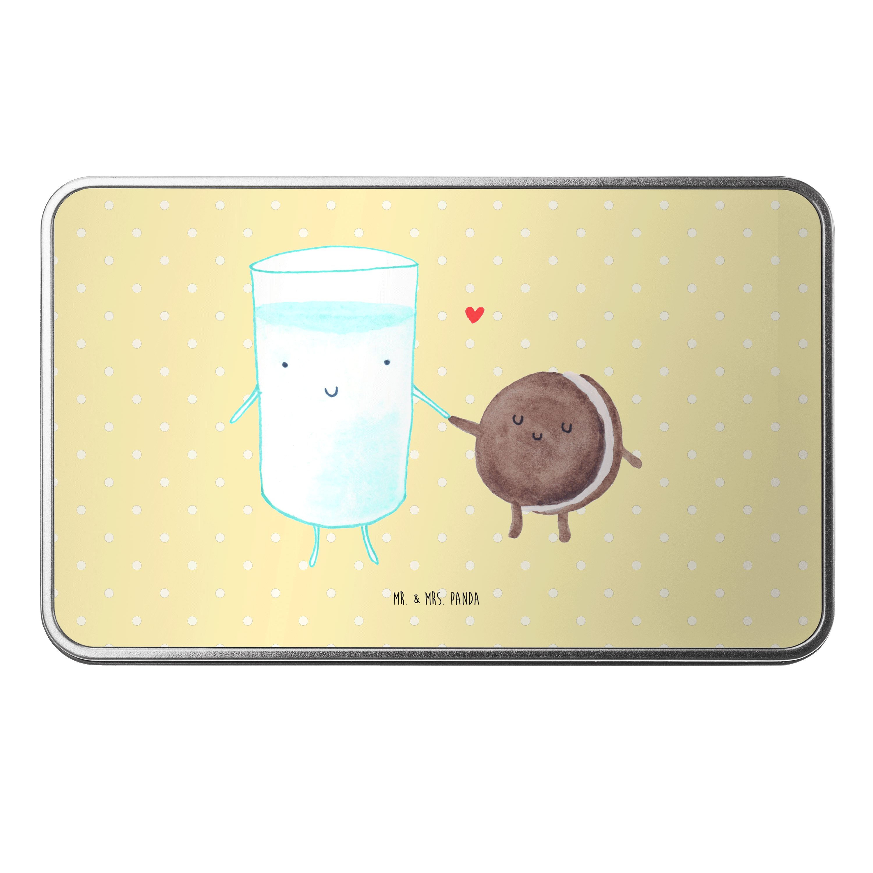 Mr. & Mrs. Panda Dose Milch Keks, Kaffeedose, Gelb Pastell, Kekse, Keks, Kaffee, Kaffeedose (Packung), Vorratsbehälter kräuterdose Bedruckte Metalldose