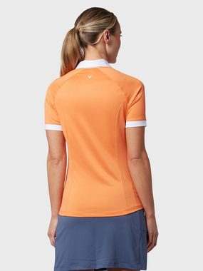 Callaway Poloshirt Callaway V-Placket Colourblock Women's Polo In Nectarine Damen (1-tlg) Opti-Dri™ I Swing Tech™