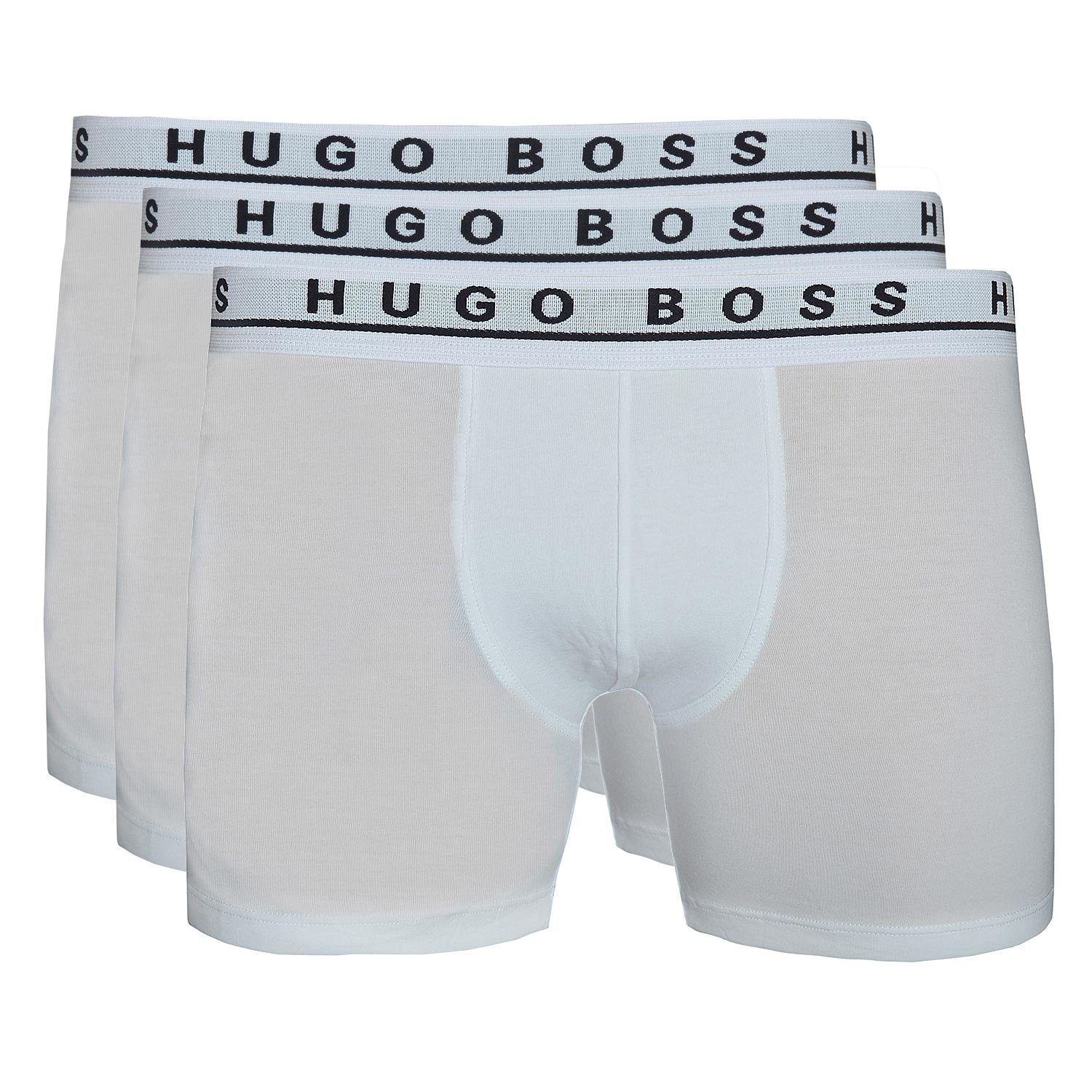 BOSS Boxershorts 3x Hugo Boss Boxer Brief Cotton Stretch (3-St., 3er-Pack) eng anliegende Boxershorts