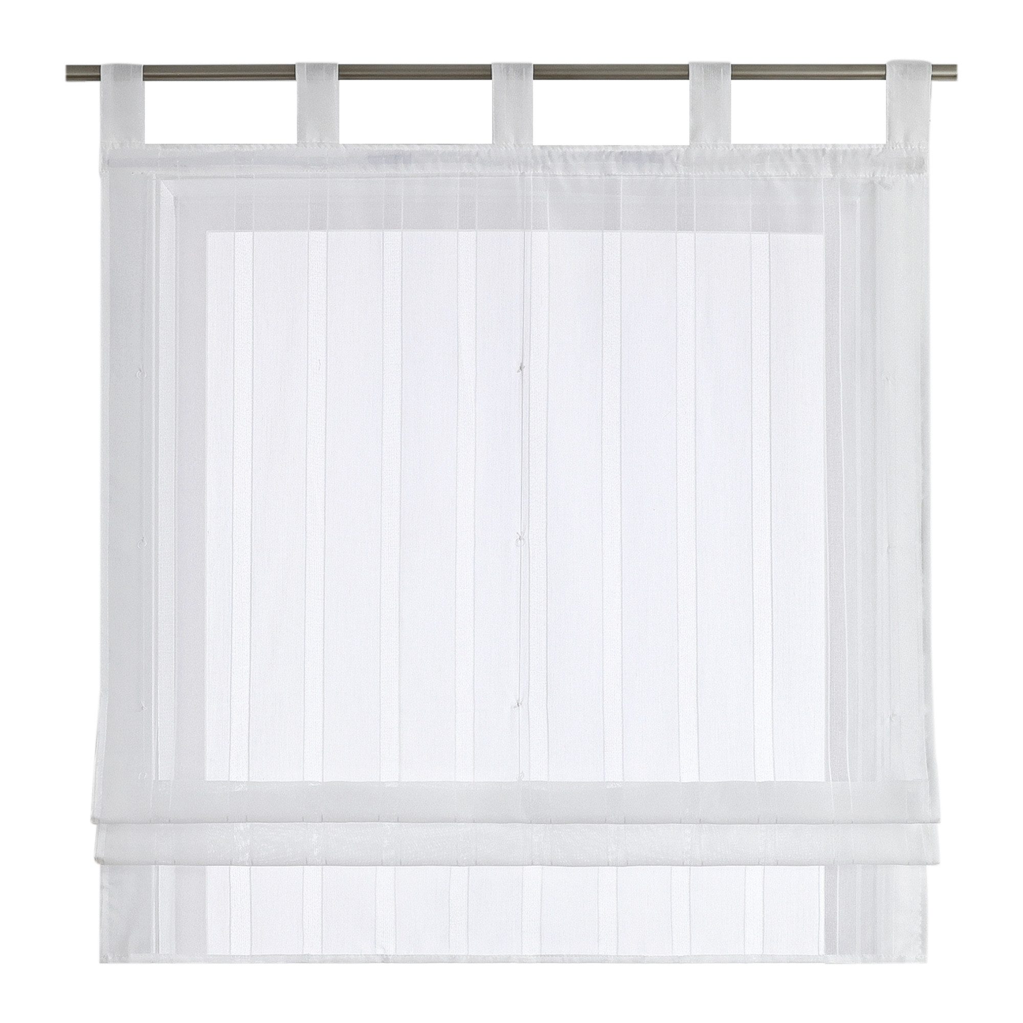 Joyswahl Raffrollo See, mit Schlaufen, für Fenster Voile Uni längsgestreift günstig online kaufen