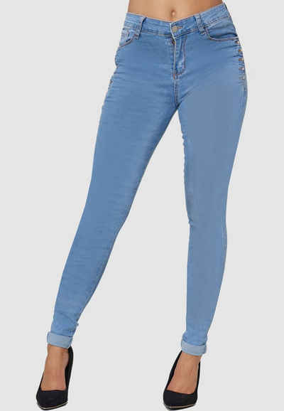 MiSS RJ Skinny-fit-Jeans Stretch Jeans High Waist Skinny Fit Röhrenjeans Hose (1-tlg) 3531 in Hellblau-2