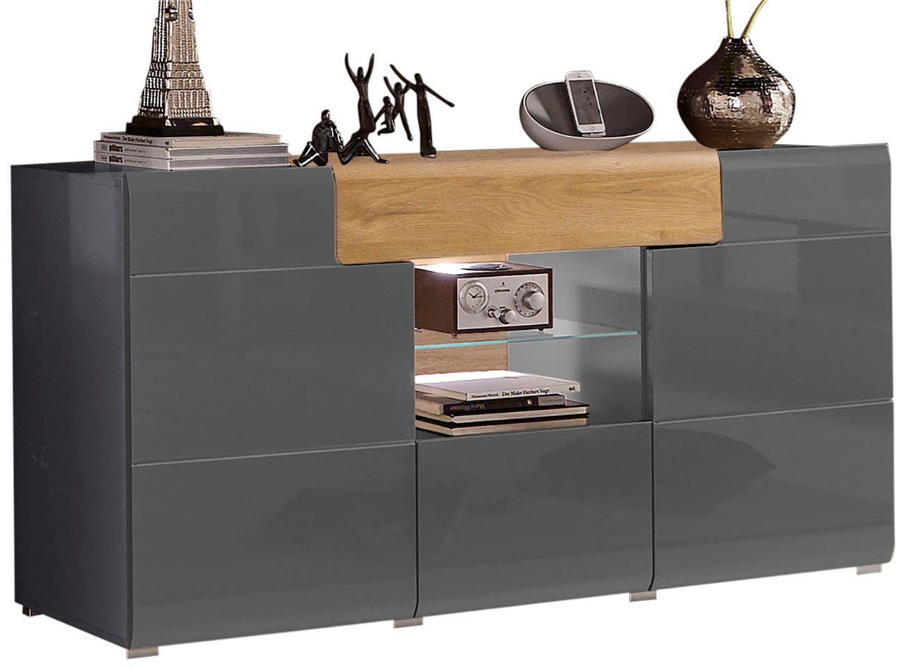 INOSIGN Sideboard Toledo,Breite 159cm,moderne Anrichte mit dekorative Fräsu günstig online kaufen