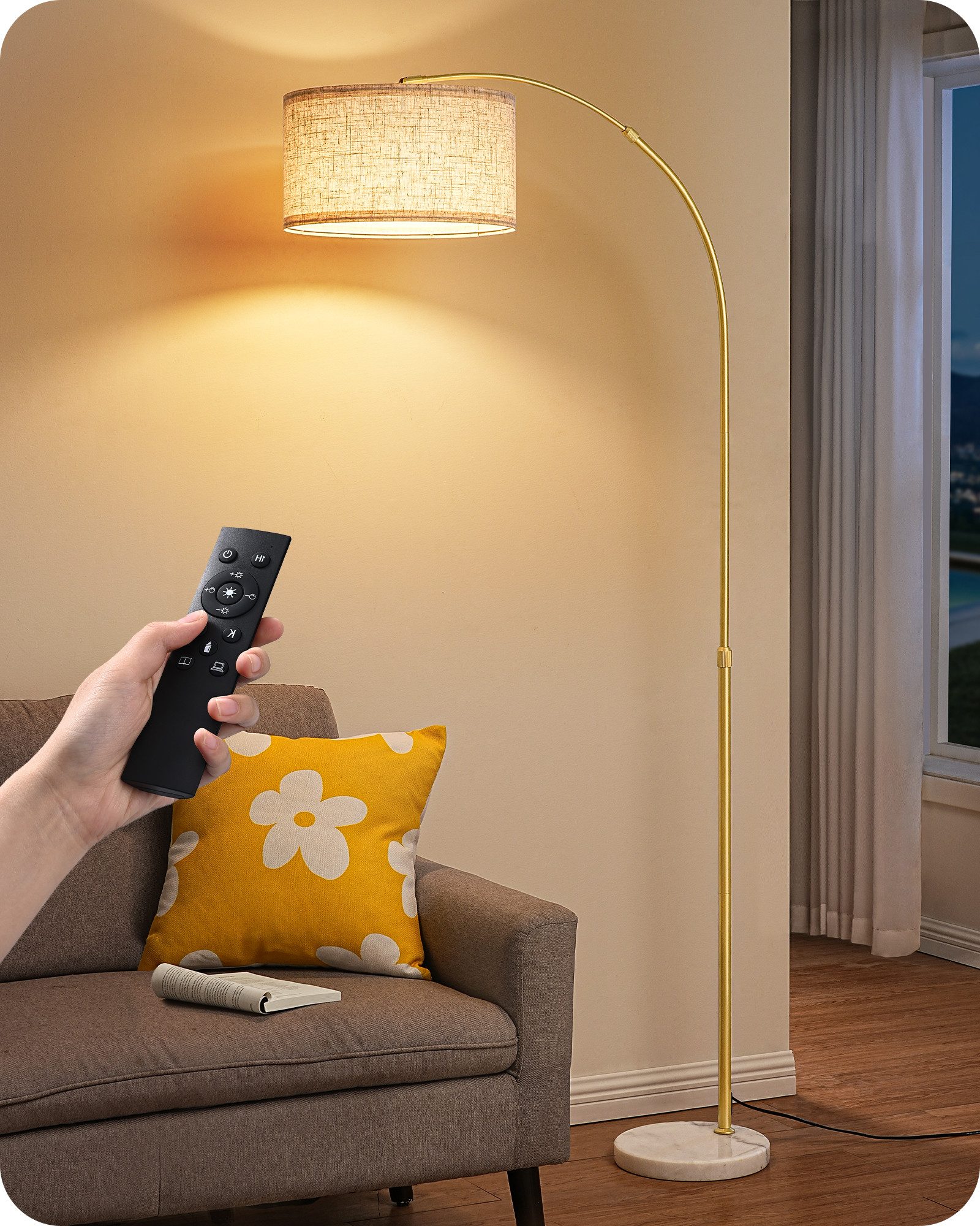 EDISHINE LED Stehlampe Dimmbar, Höhenverstellbar Stehlampe günstig online kaufen