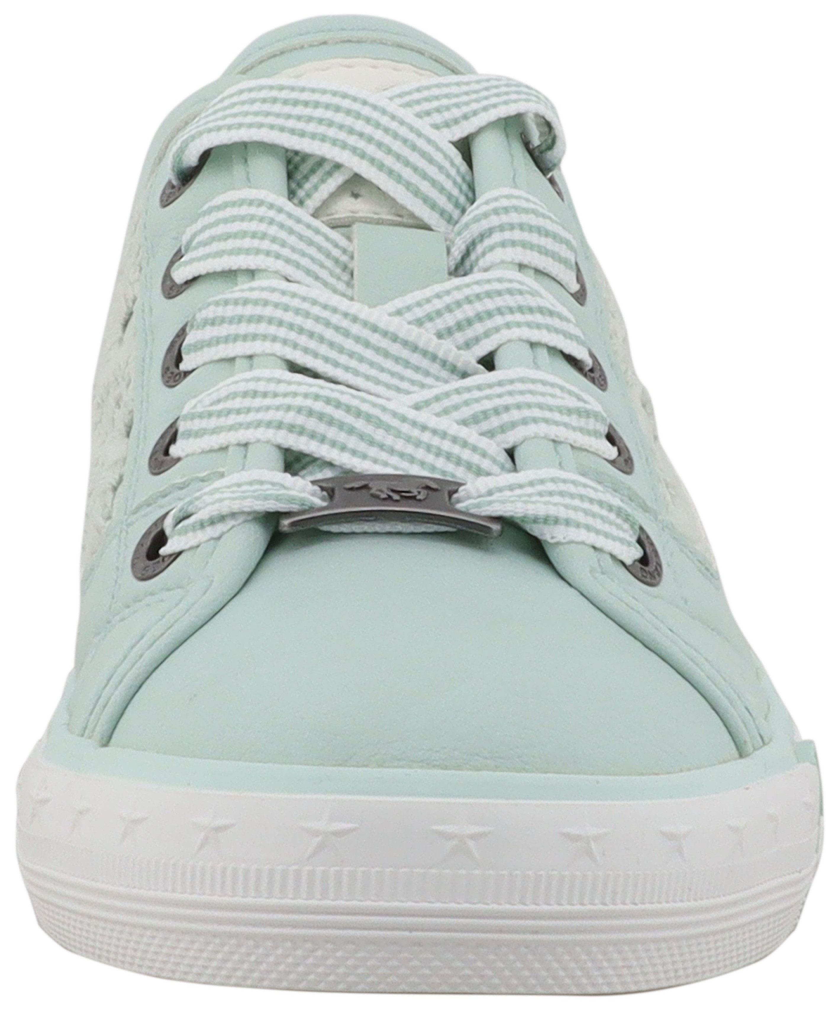 Mustang Shoes Gaspare Sneaker Freizeitschuh, Schnürschuh, Halbschuh mit Blüten-Stickerei