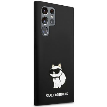 KARL LAGERFELD Handyhülle Case Samsung Galaxy S23 Ultra Karl Lagerfeld Katze Silikon schwarz 6,8 Zoll, Kantenschutz