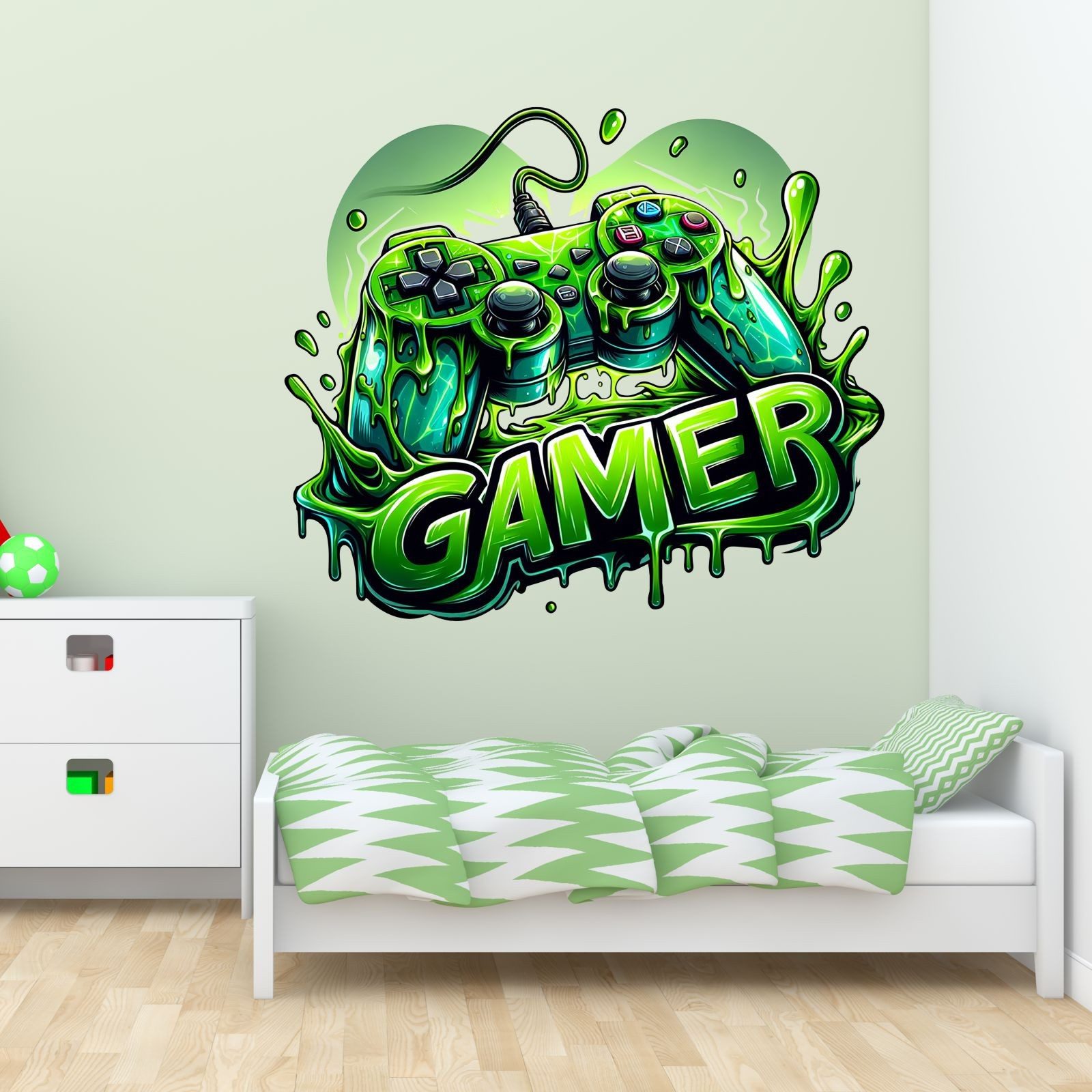 nikima Wandtattoo 259 Wandtattoo Gamer - Größe 500 x 500 mm (PVC-Folie), in 4 vers. Größen