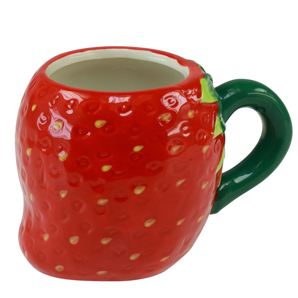 Kaemingk Dekofigur Keramiktasse Erdbeer-Deko Pflanztopf Deko-Geschenk 10cm Ø6,5cm – Bild 4 von 5