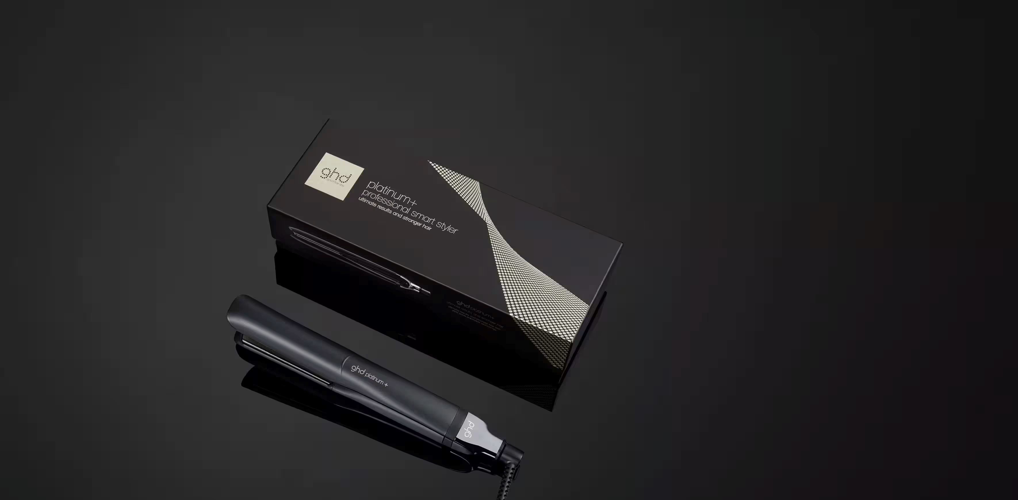 GHD Glätteisen GHD platinum+ Haarglätter - schwarz Keramik, Einzigartiges Gabelgelenk