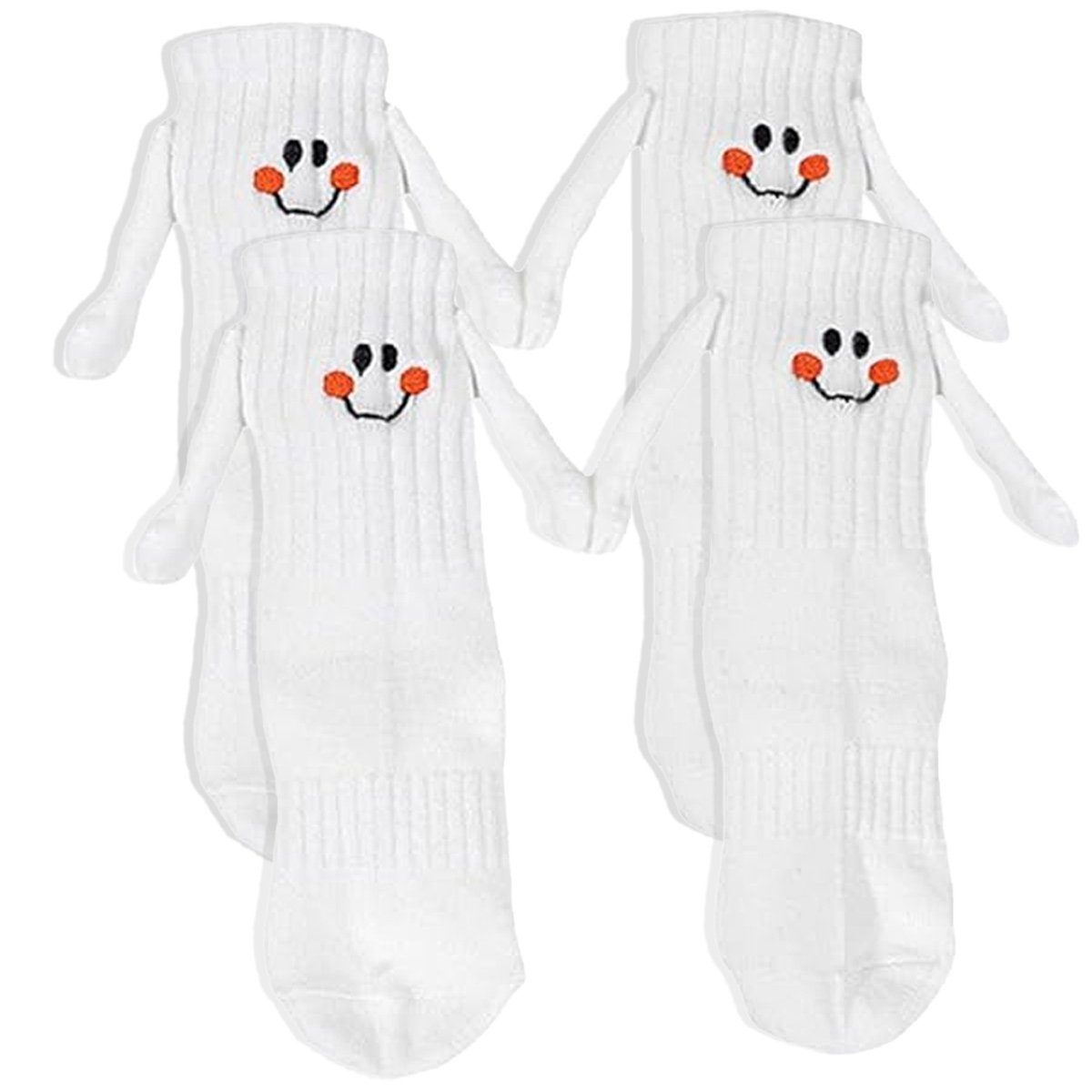Jormftte Freizeitsocken Magnetische Hand halten Socken für Kind,niedliche Hand in Hand Socken Weiß2