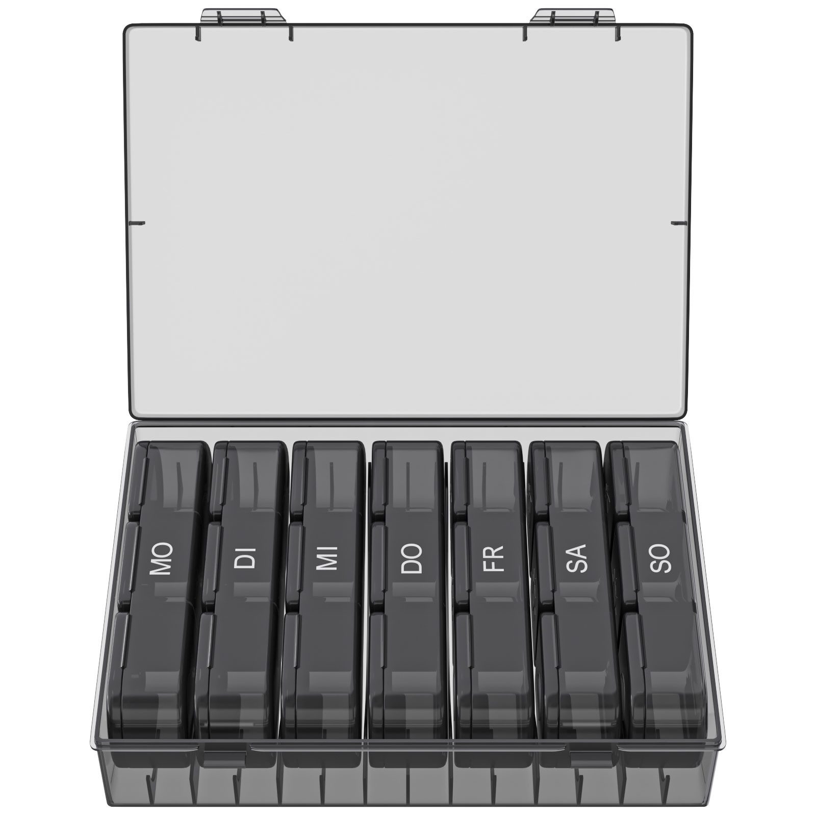 Wellgro Pillendose Große Tablettenbox für 7 Tage