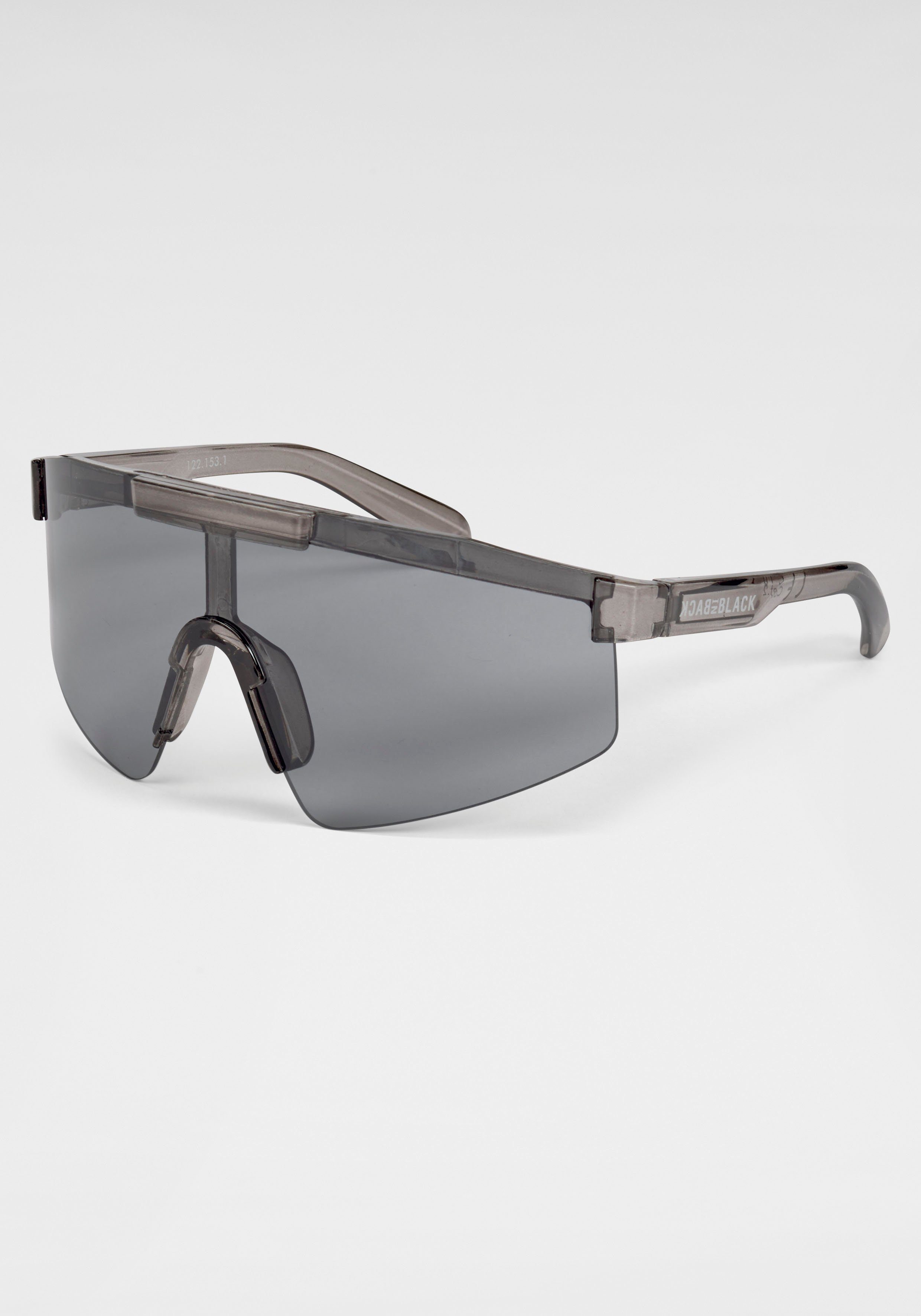 BACK IN BLACK Eyewear Sonnenbrille Stylische Sportbrille mit crystal-smoke Rahmen und dunklen Gläsern