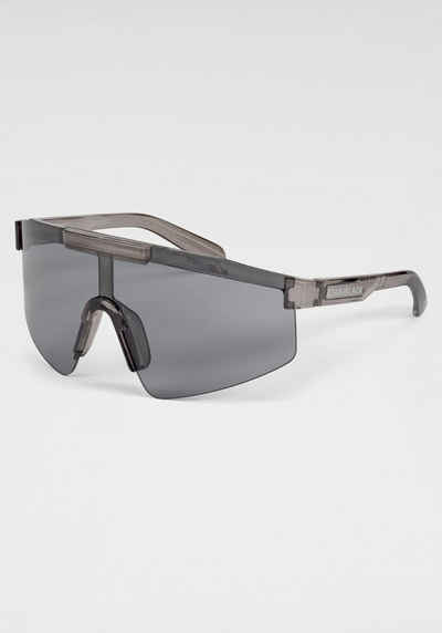 BACK IN BLACK Eyewear Sonnenbrille Stylische Sportbrille mit crystal-smoke Rahmen und dunklen Gläsern