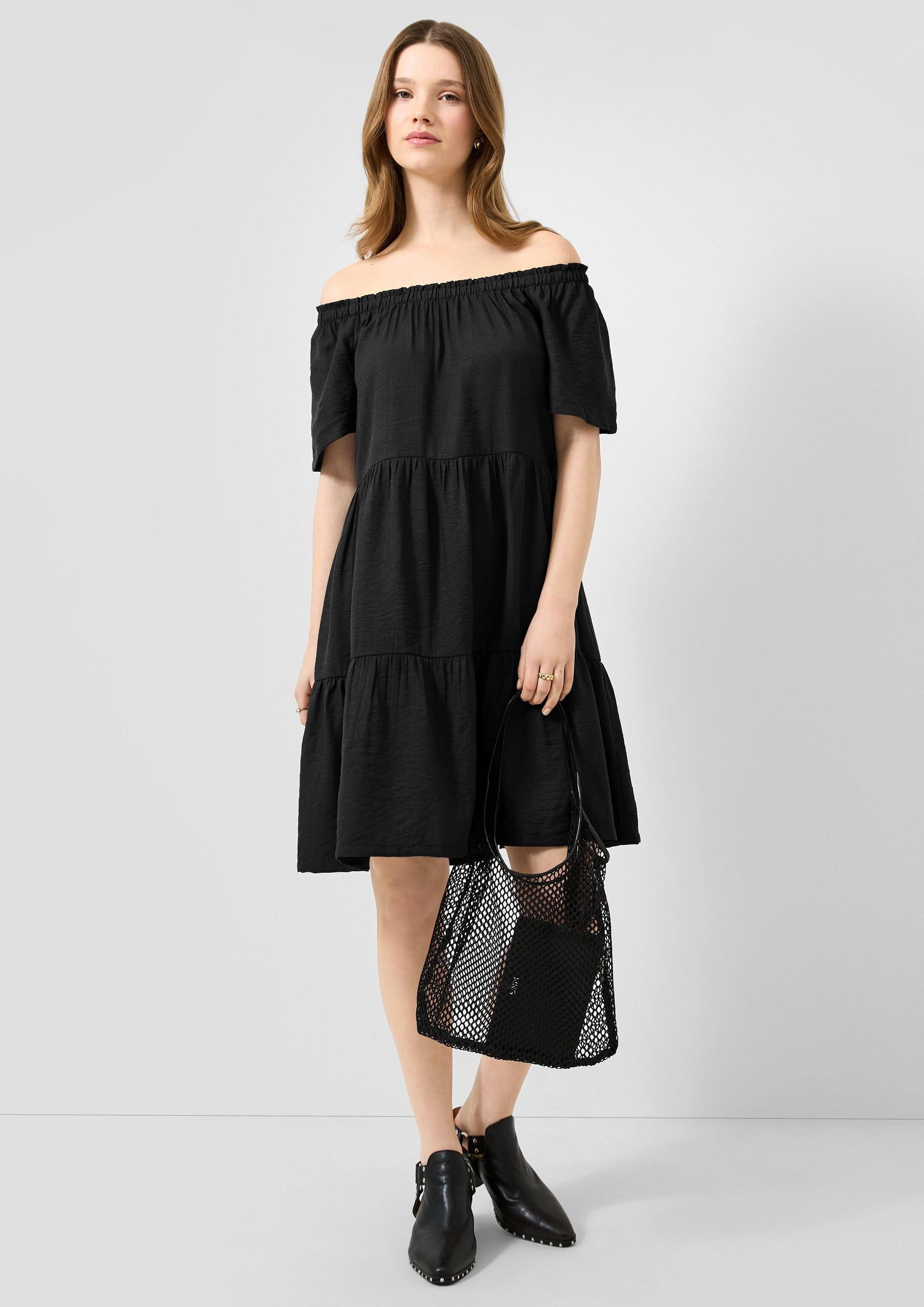 QS Minikleid Kleid Viskosemix-Kleid mit Carmenausschnitt – Bild 5 von 5