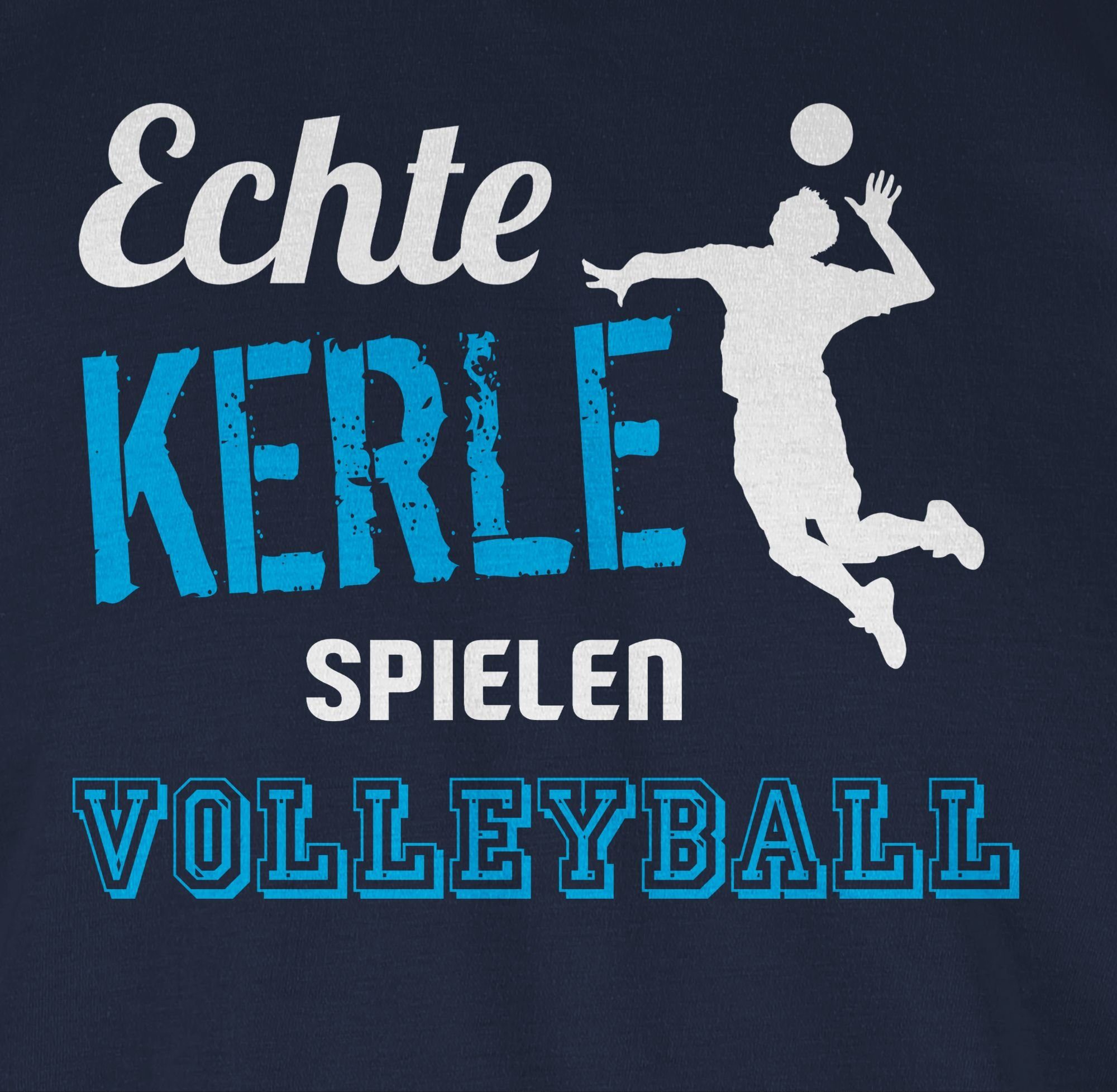 Echte Volleyball Navy spielen Blau T-Shirt 1 Volleyball Geschenke Shirtracer Kerle
